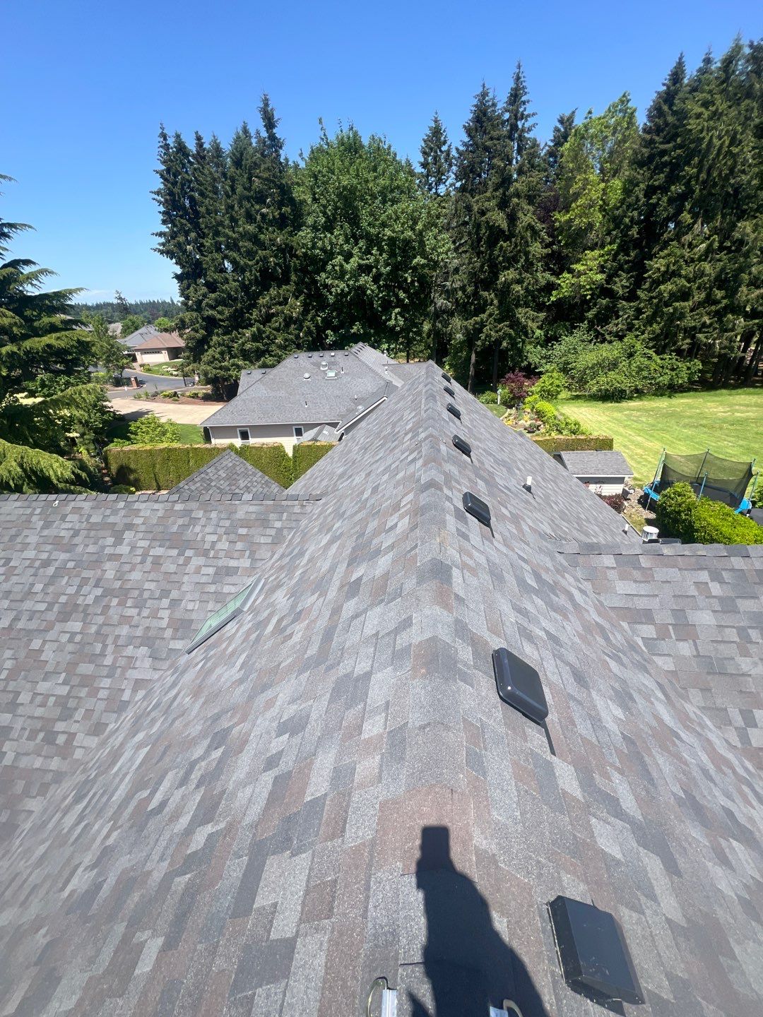 Residential Roofing Installation using Malarkey Vista (Color: Black Oak) by Orezona Building & Roofing Company, Inc.