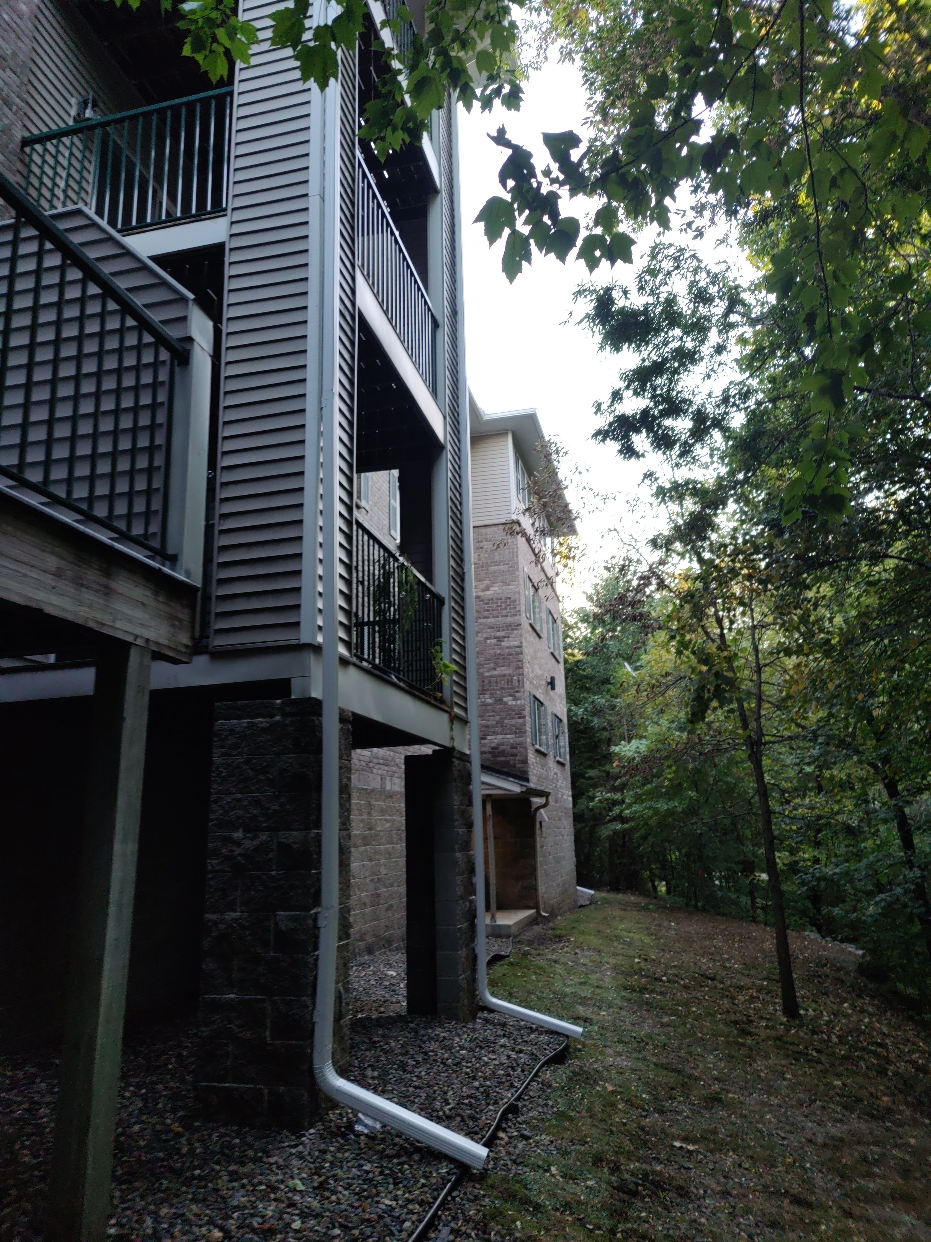 6" White Seamless gutters on Apartment Building- Prior Lake, MN by Next Level Seamless Gutters / Exteriors Inc.