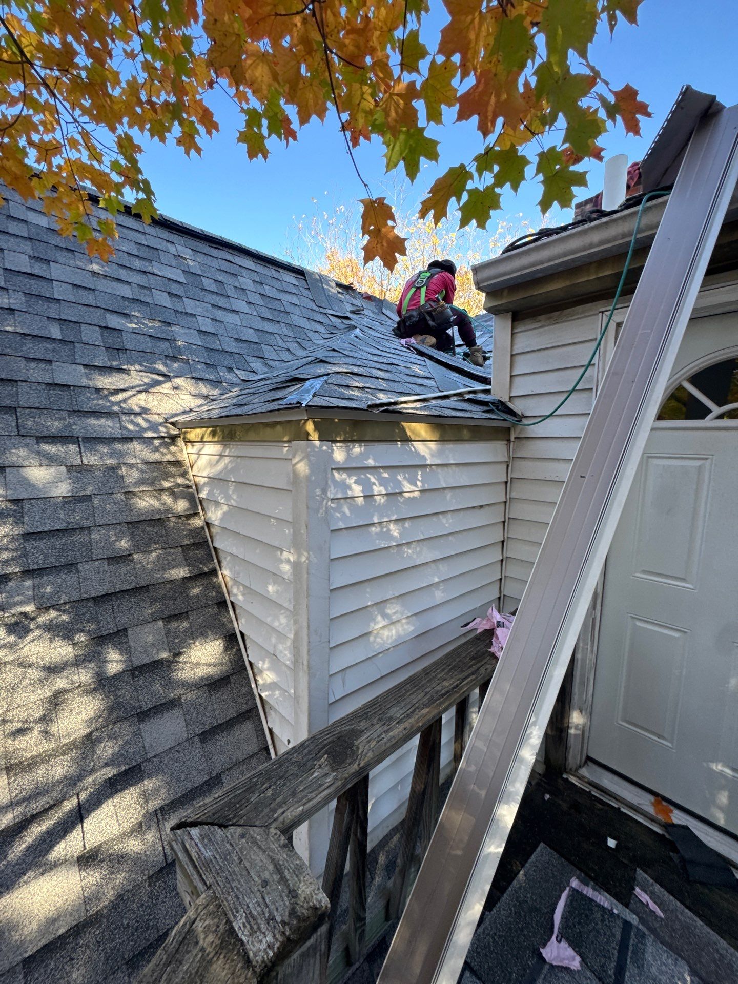 Full Roof & Porch EPDM Replacement with Skylight and Chimney Repairs by Mighty Dog Roofing of Greater Middlesex County