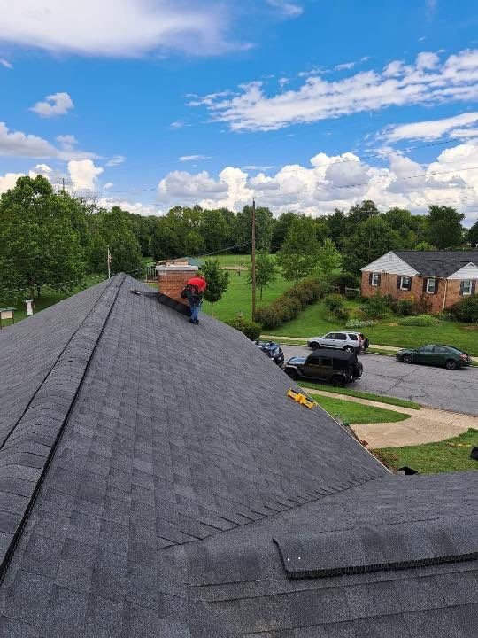 Residential Roofing Installation using Atlas Pinnacle Pristine Black Architectural Shingles by Frederick Roof Repair