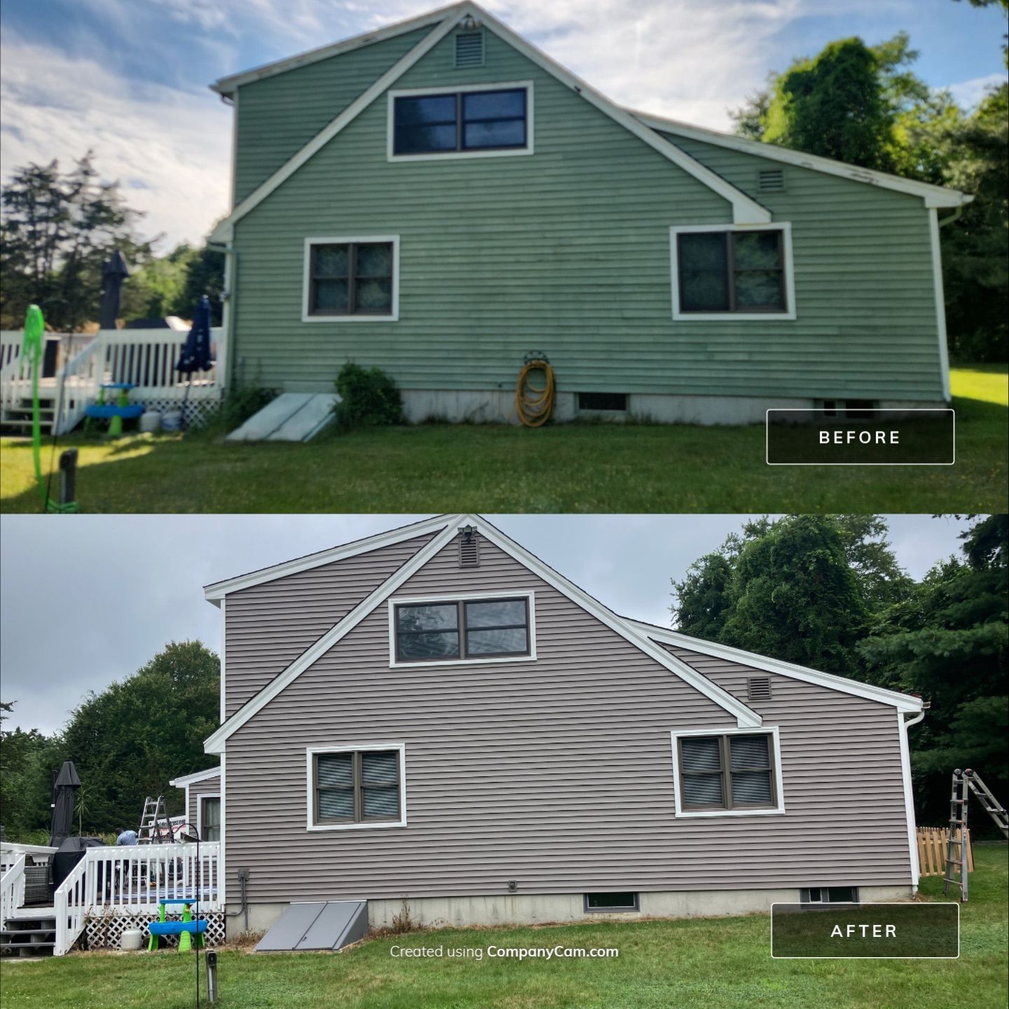 Siding Upgrade with Cert Monogram D/4 x 12'6" clapboard, Weathered Wood by DiGiorgi Roofing and Siding Inc
