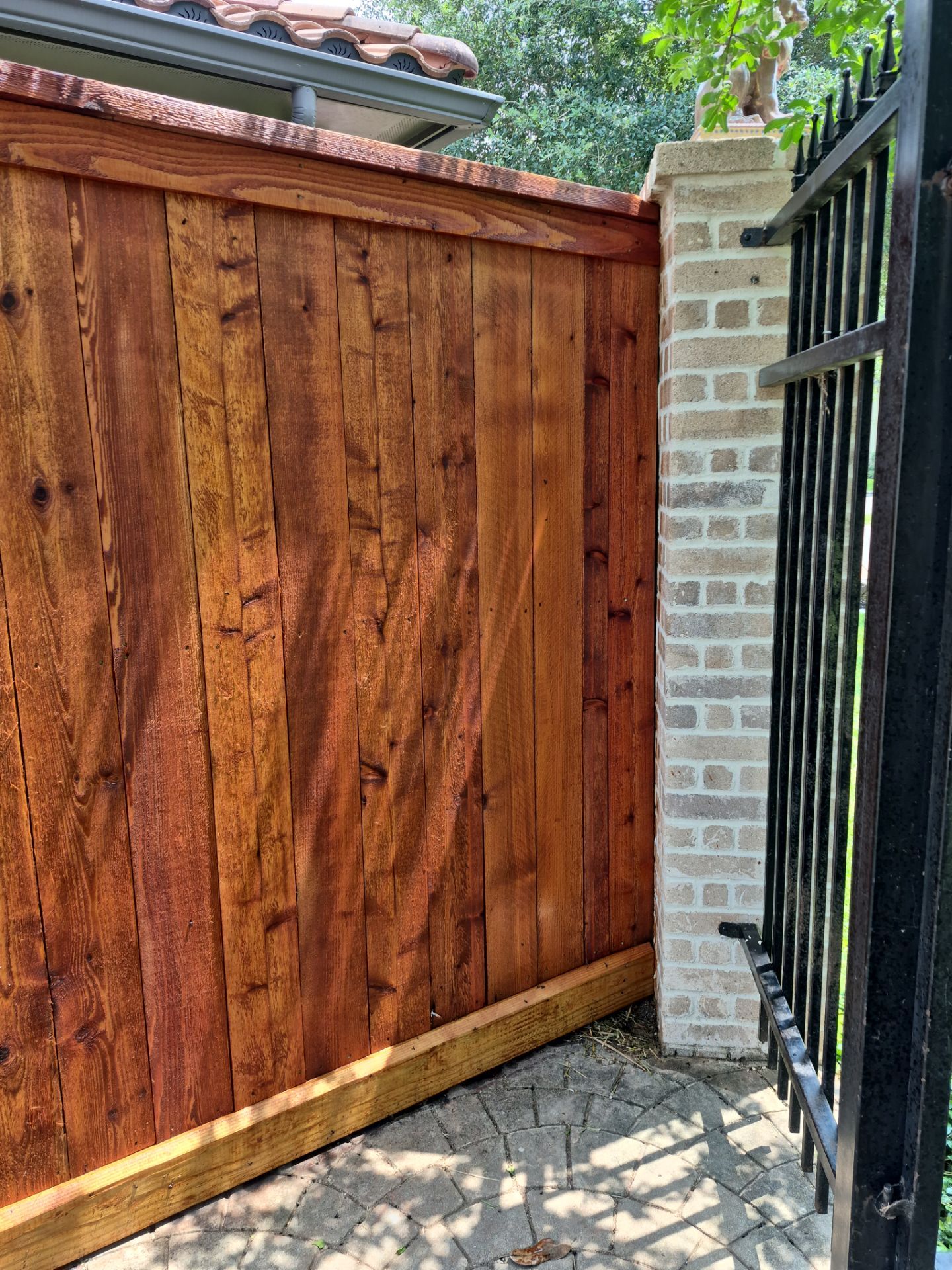 Western Red Cedar Privacy Fence with Dual-Stain Finish by Tim's Fences