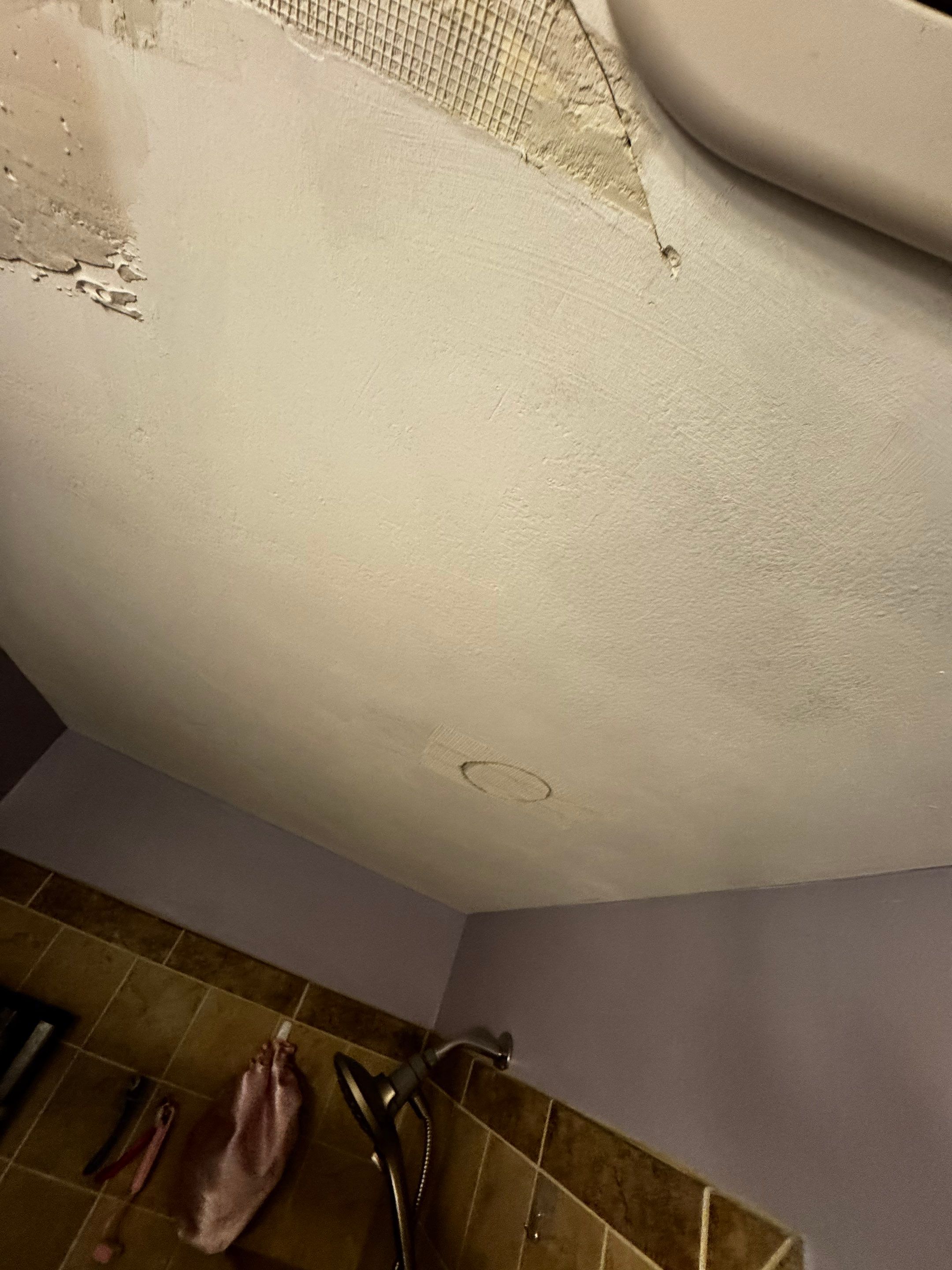 Warner Robins Bathroom Ceiling Water Damage and Drywall Repair by PGP Surface Solutions, LLC