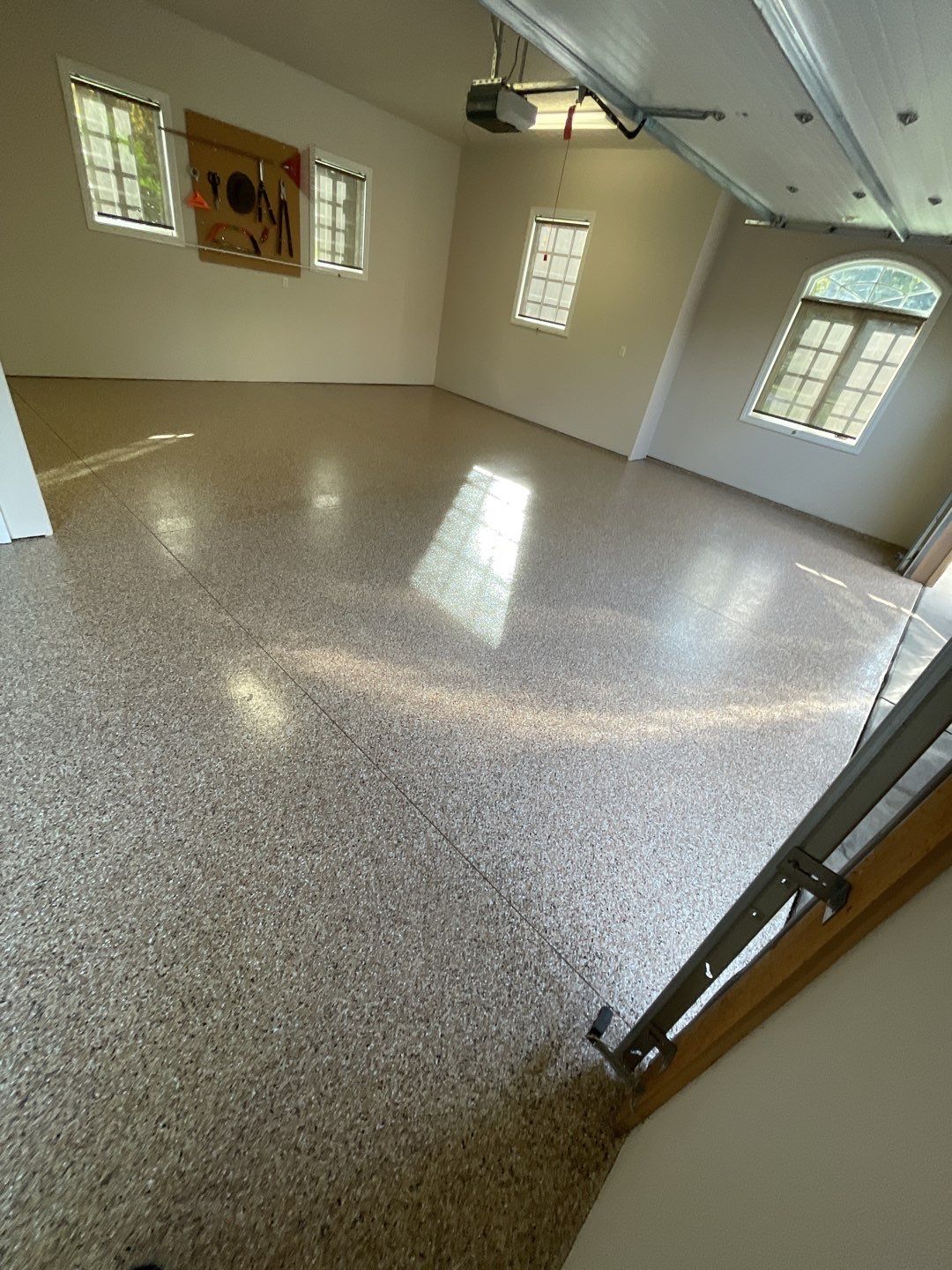 Garage Transformation using Sandstone by Croc Coatings, LLC