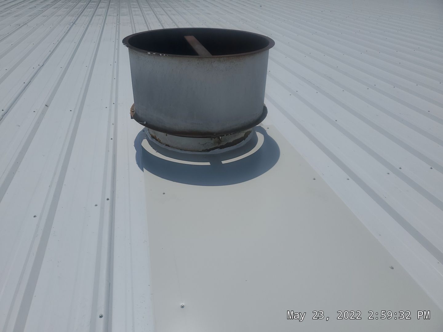 Commercial Roofing Installation using Aluminum Roofing panels by Hostetler Roofing