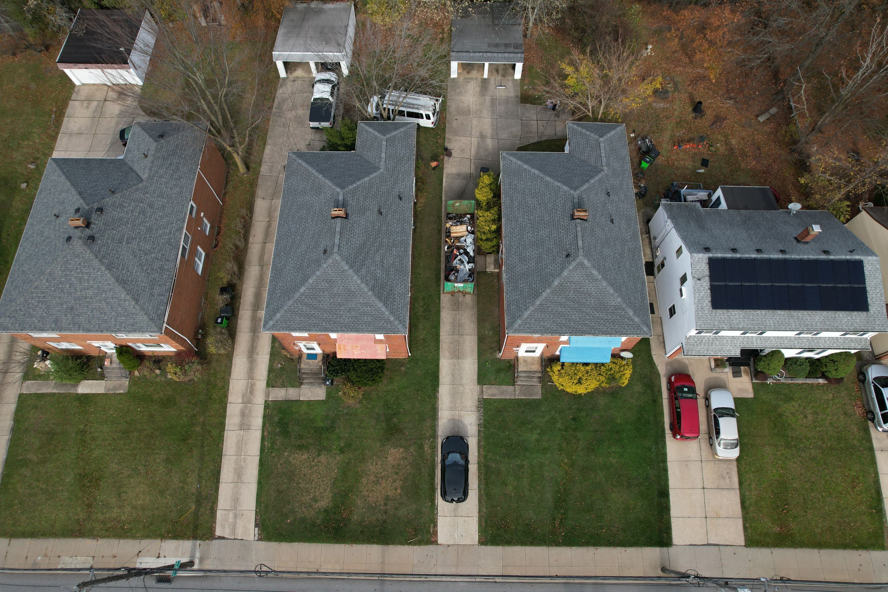 Twin South Euclid Duplex's - GAF Timberline HDZ Pewter Gray Roof Replacement by Atlas Roofing & Restoration