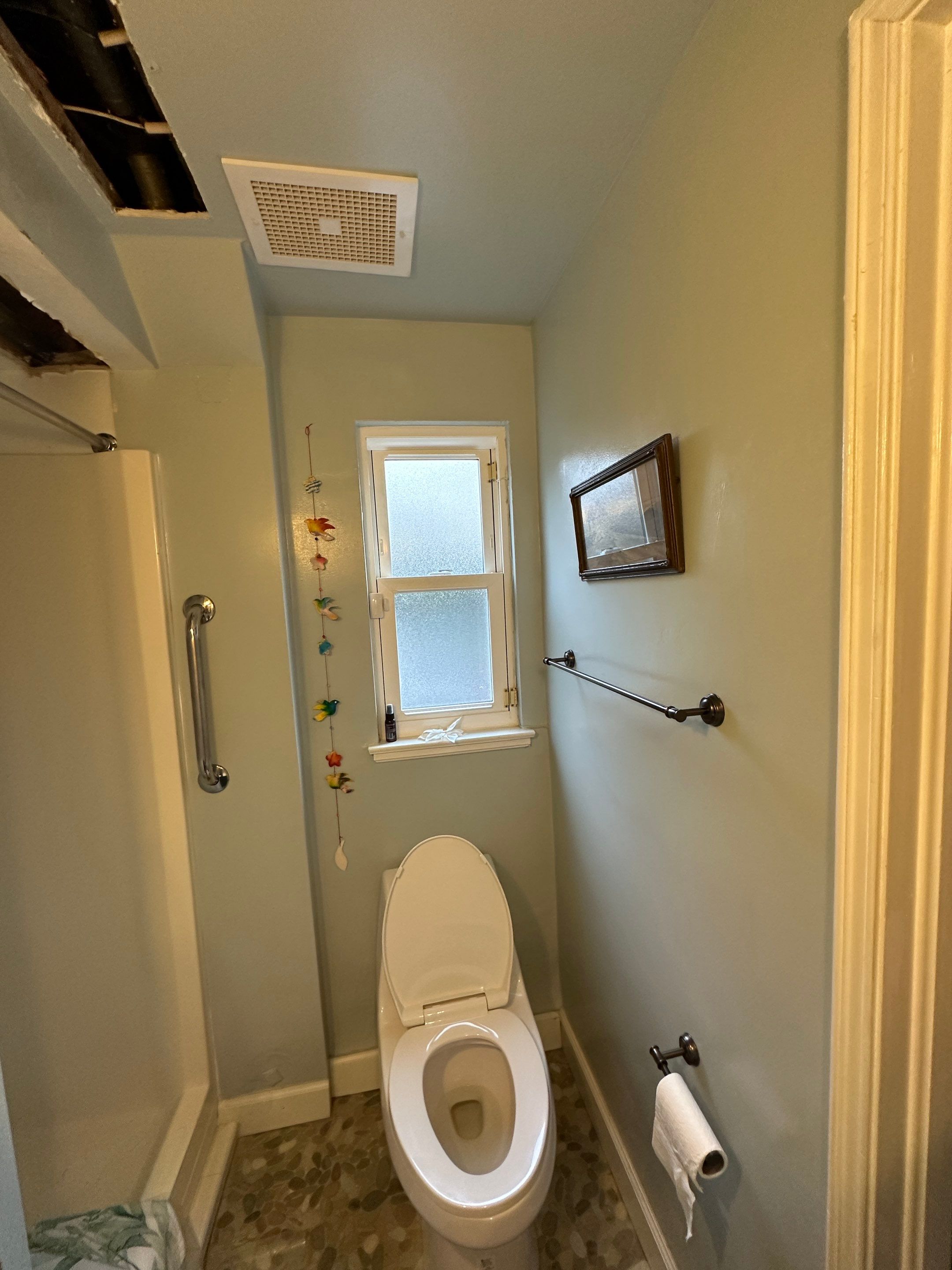 Bathroom-drywall repair and repaint by Herrera’s Bay Area Painting inc.