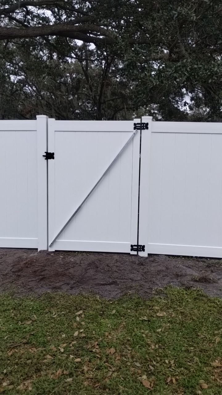 White Vinyl Privacy Fence Installation In North Port, FL by Asap fence and gates, LLC