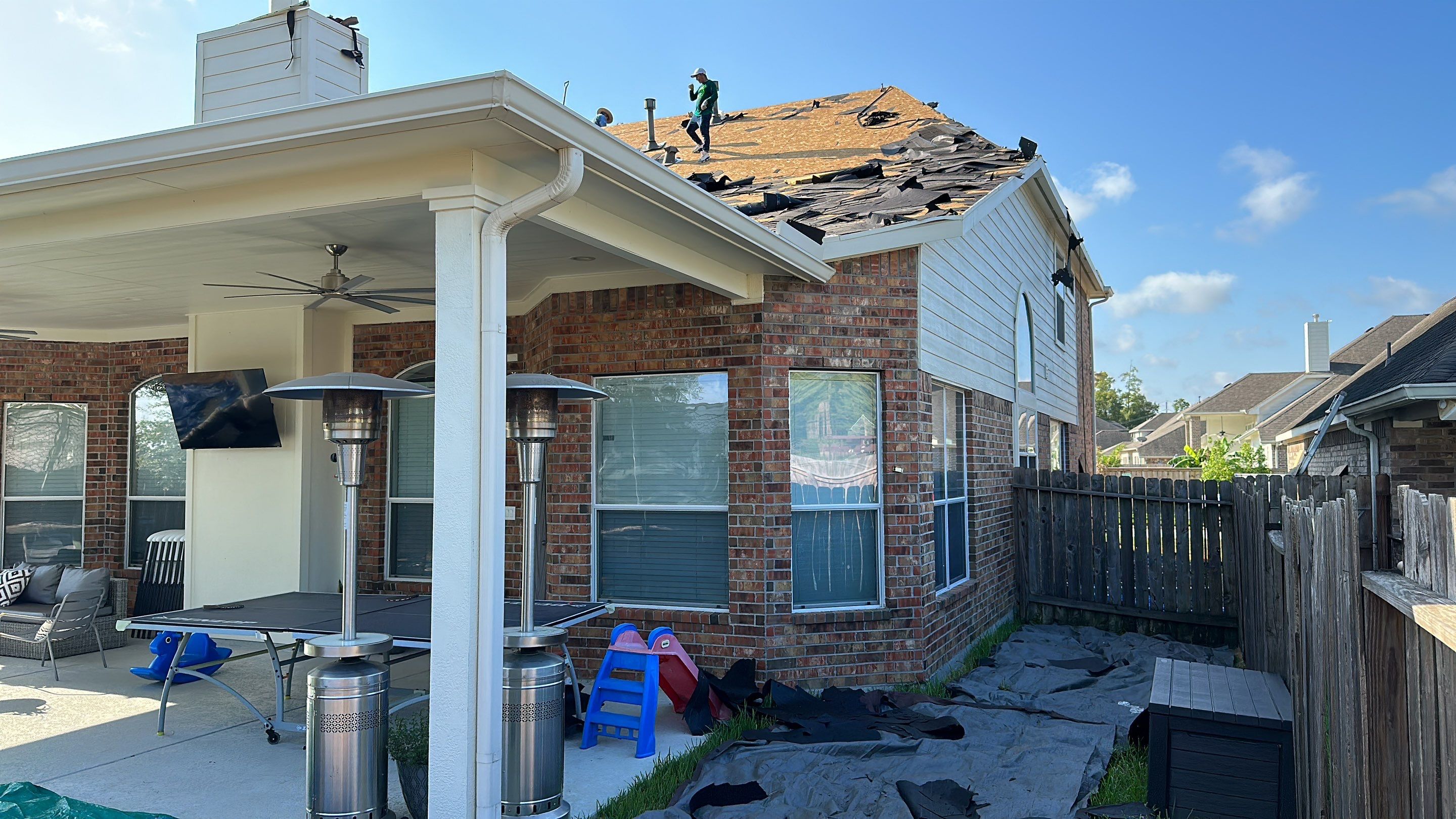 Brick Two-Story Roof Replacement, Tear-Off to Finish — Spring, TX by PL Roofing & SB Roofing, LLC.