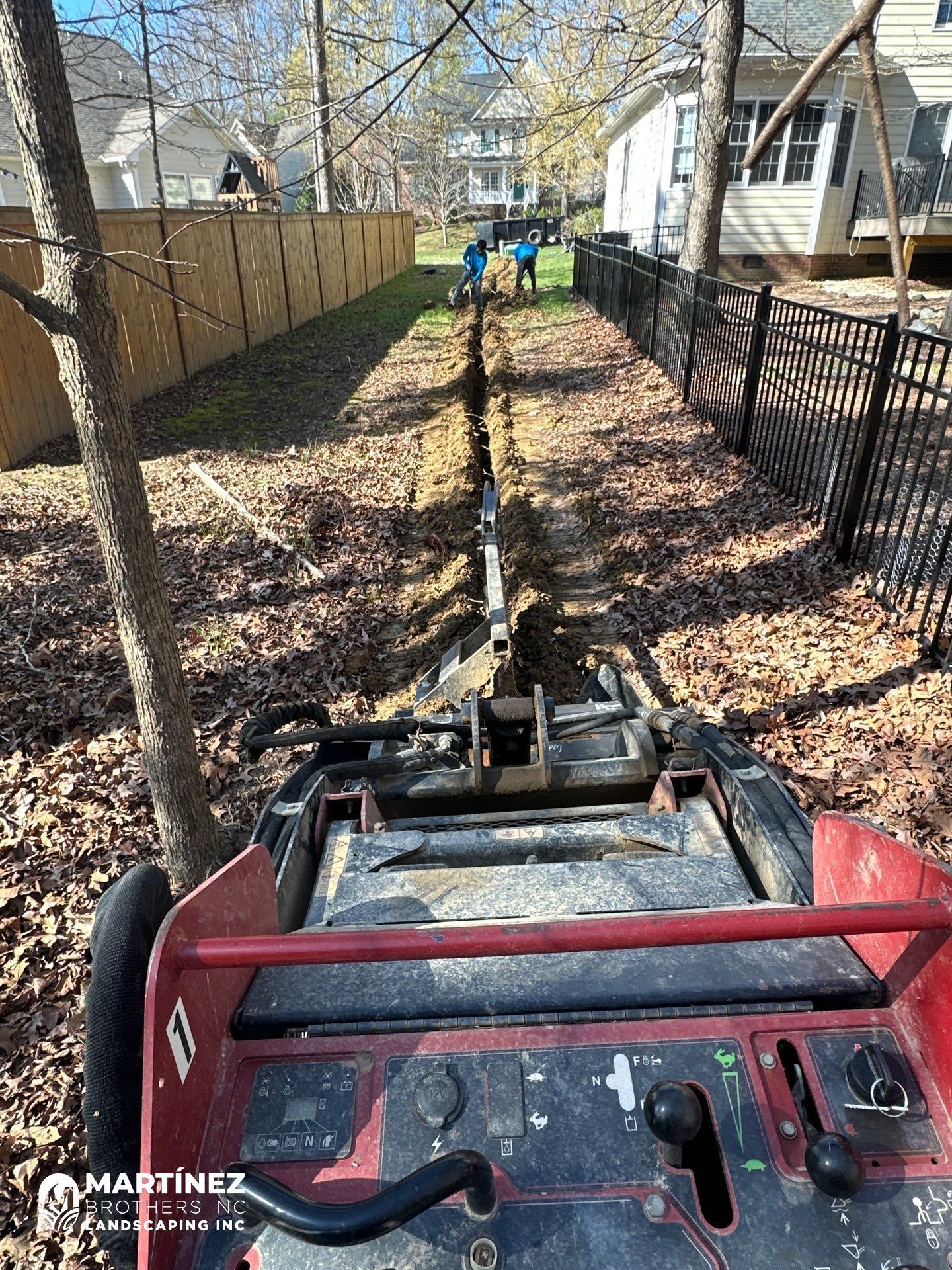 Channel drain installation Durham by Martinez Brother’s Nc Landscaping Inc