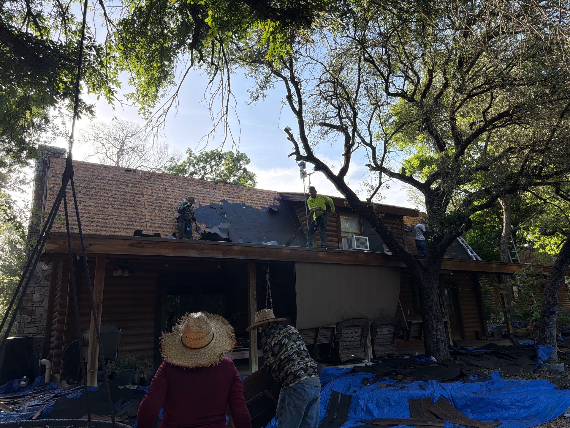 Fort Worth Log Home Roof Replacement and Gutter System Service by Performance 1 Roofing