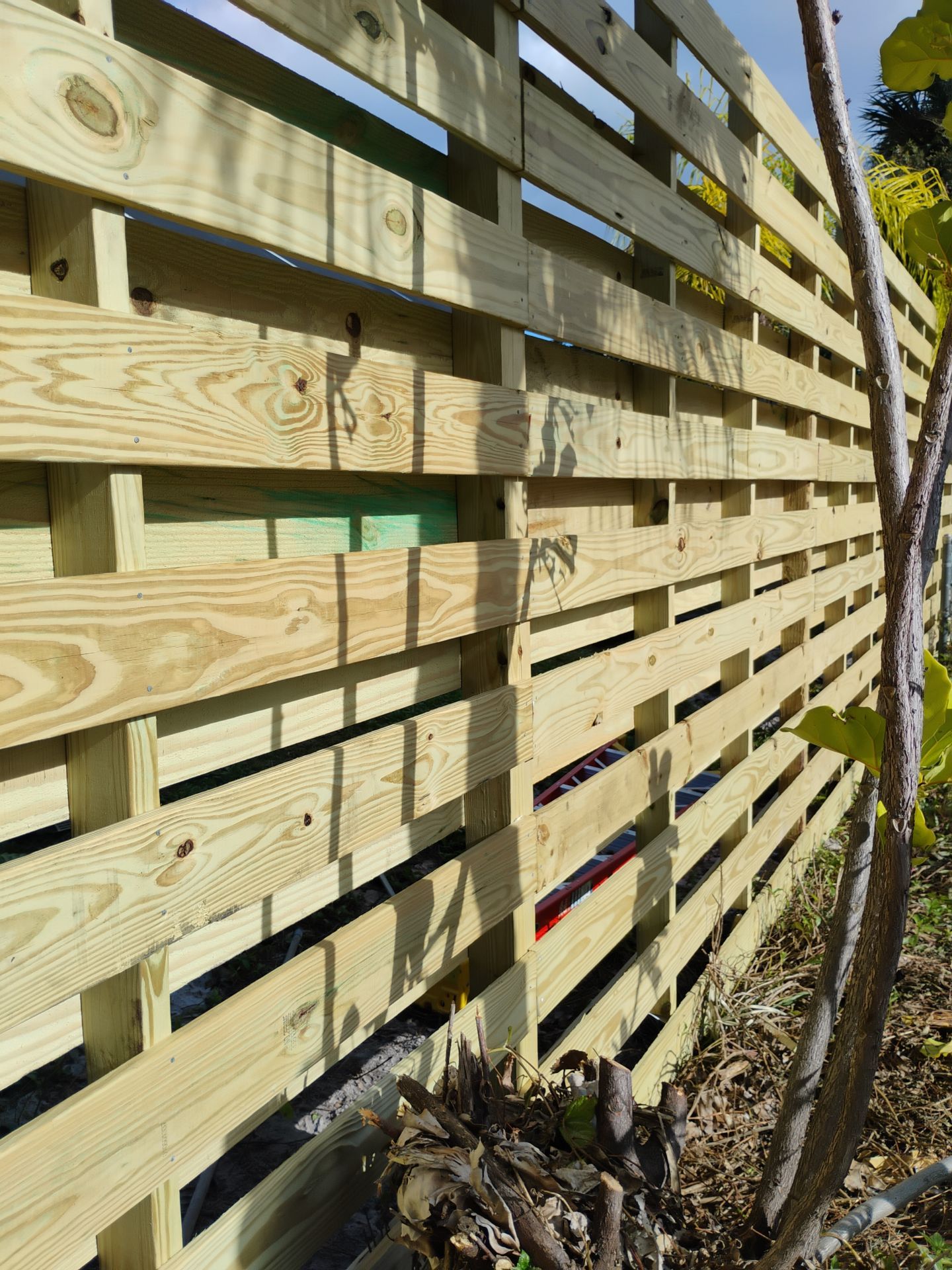 8'H Stained Shadowbox Wood in Nokomis by True Fence LLC