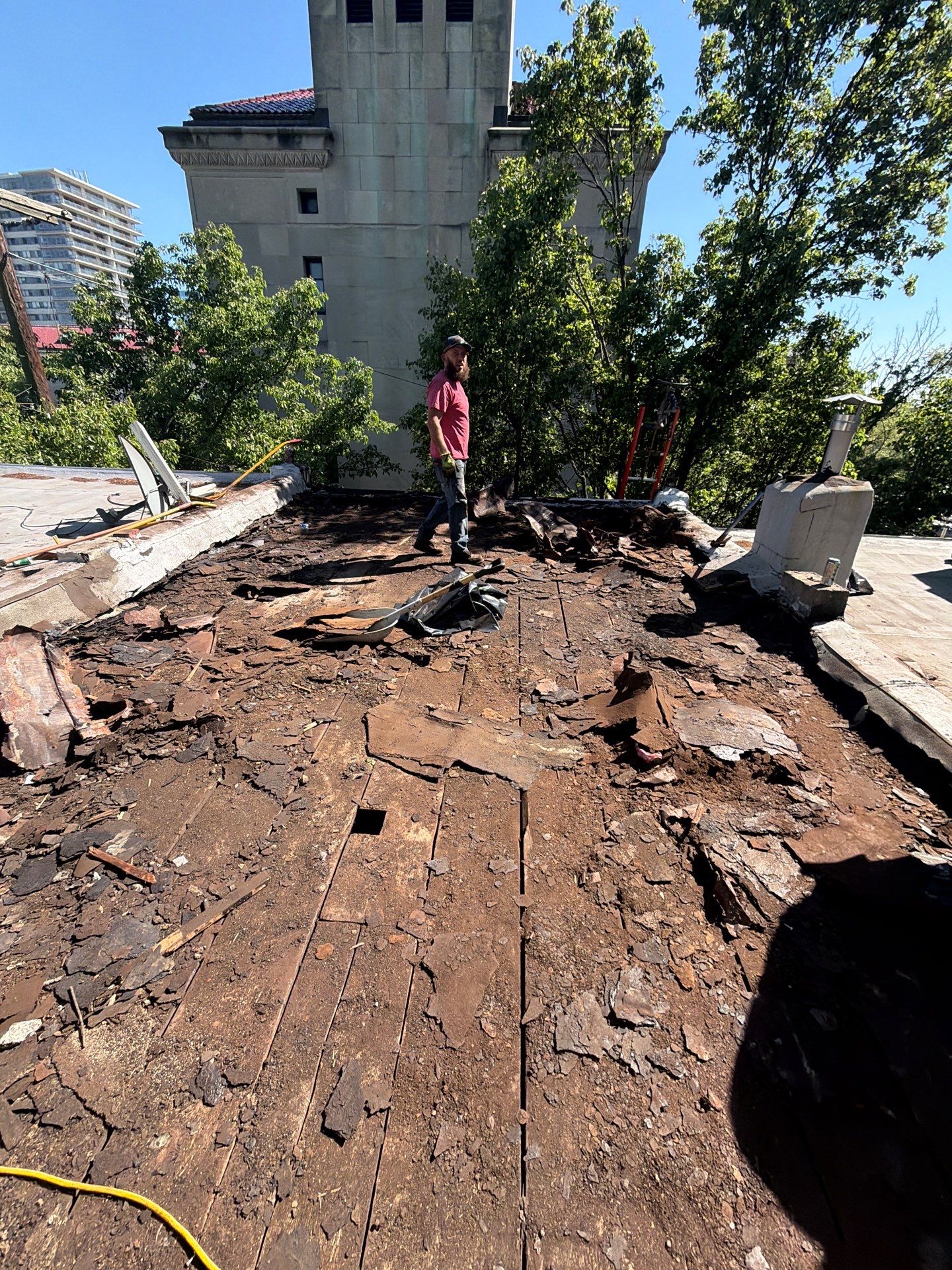Roof Replacement and Custom Trex Roof Top Deck Project in Philadelphia, Pennsylvania by Philadelphia Quality Roofing