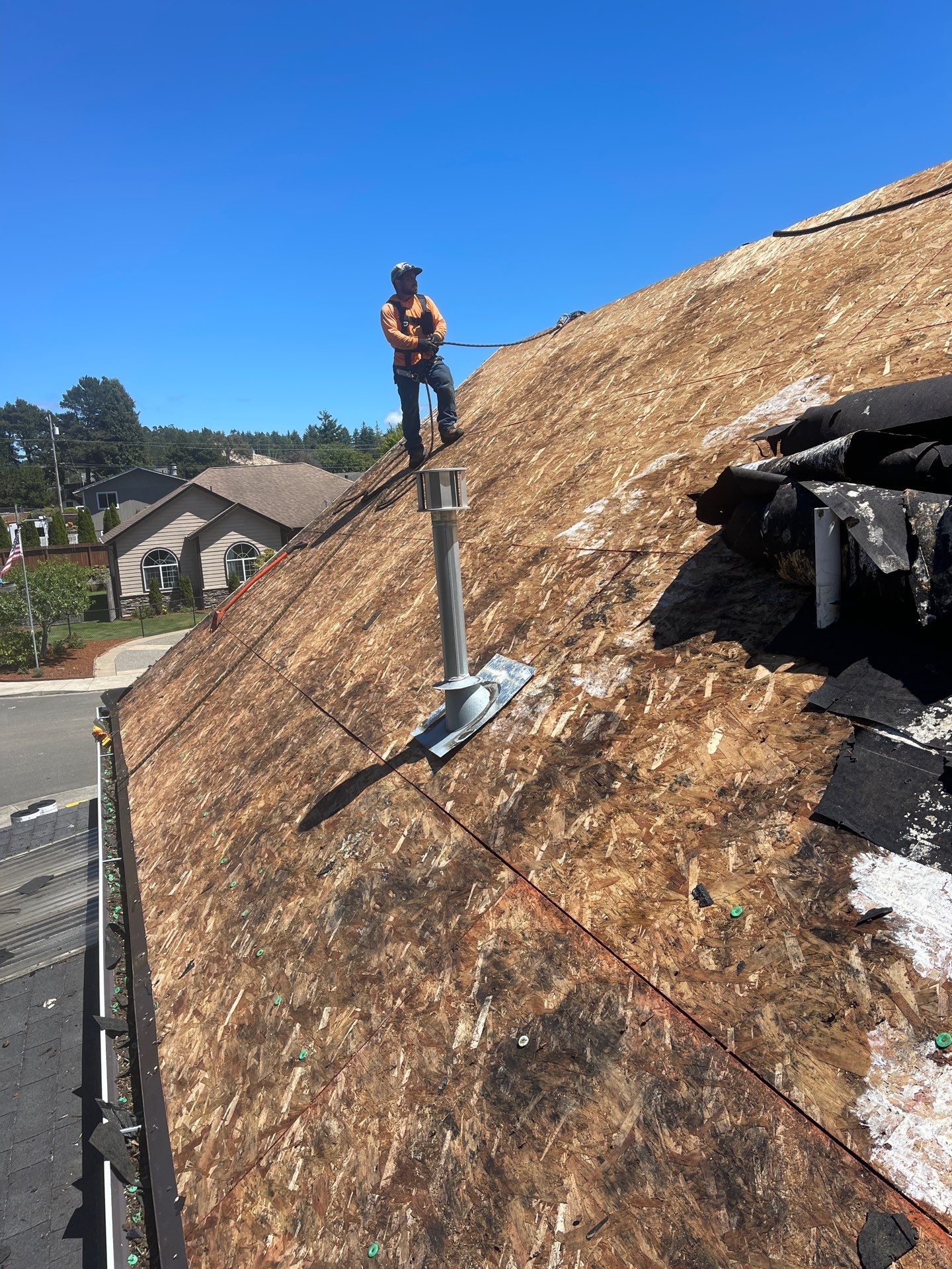 Residential Reroof with Architectural Shingles and Skylights in Coos Bay by BEST Roofing & Waterproofing
