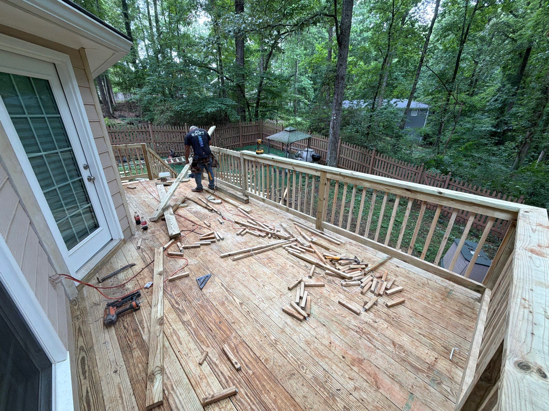 Marietta Deck Replacement with Pressure-Treated Wood and New Stairs by Swift Home Renovations