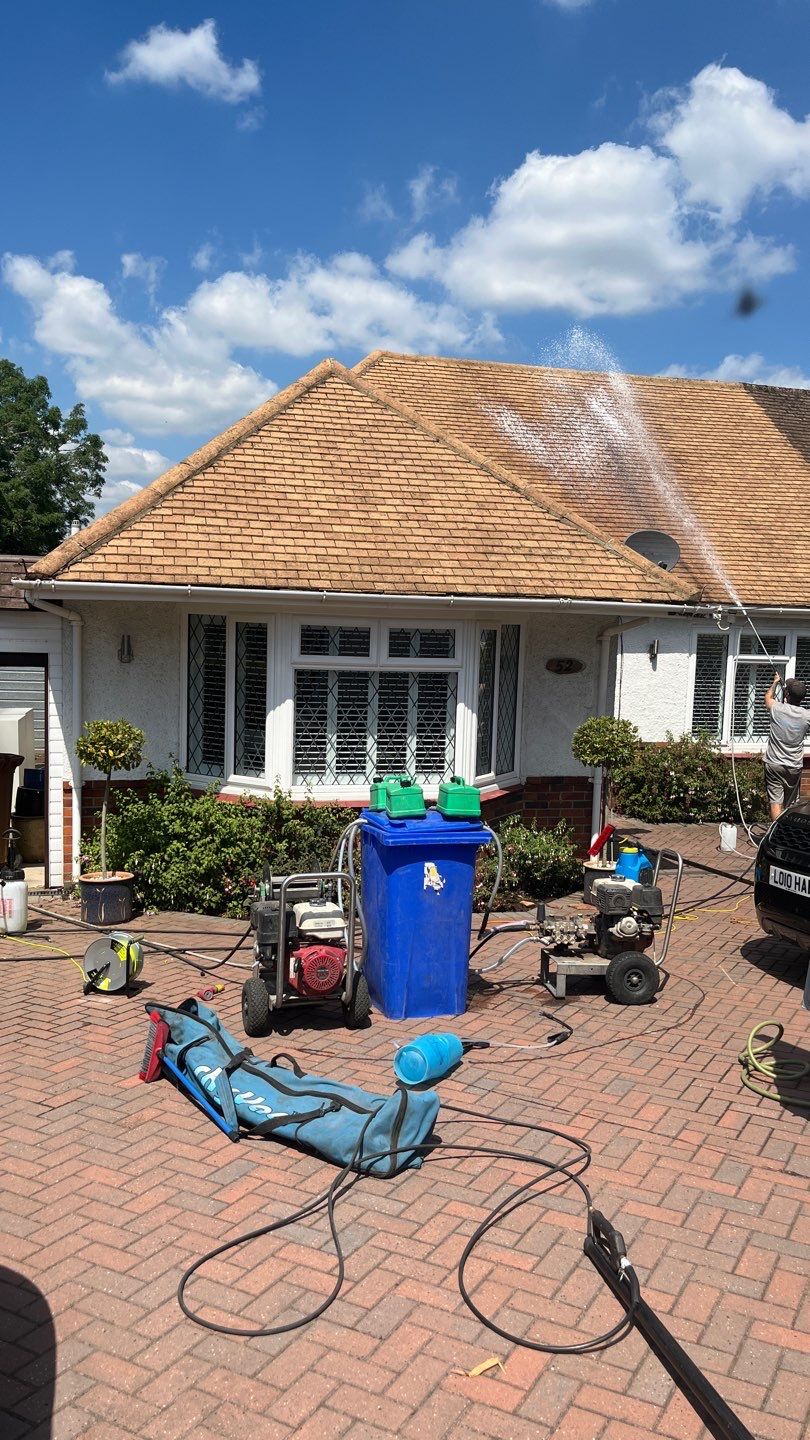 Roof Clean - Render Clean using Honda 15lpm Low Pressure Washing Machine by Ges Exterior Cleaning ltd