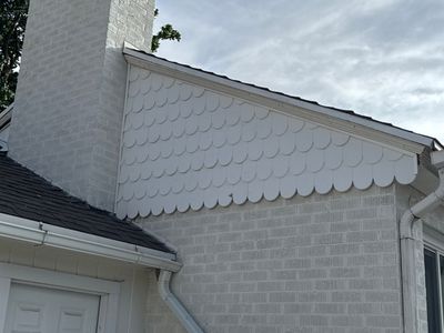 Salt Lake City | Fiber Cement Demo & Half-Round Shingle Accent | Crisp White