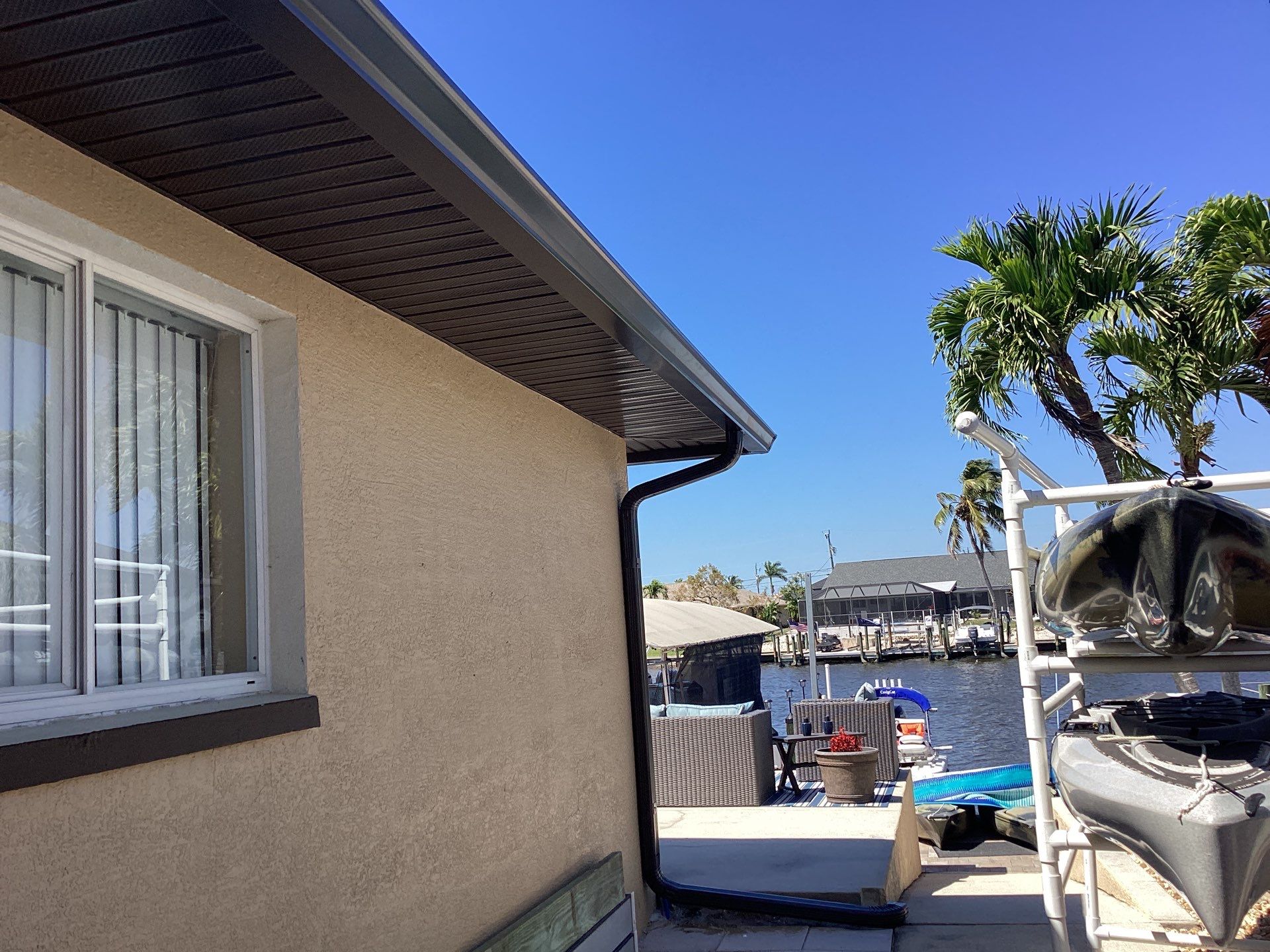 Musket Brown Gutter Installation and Soffit Fascia in Cape Coral FL by Gutter Professors