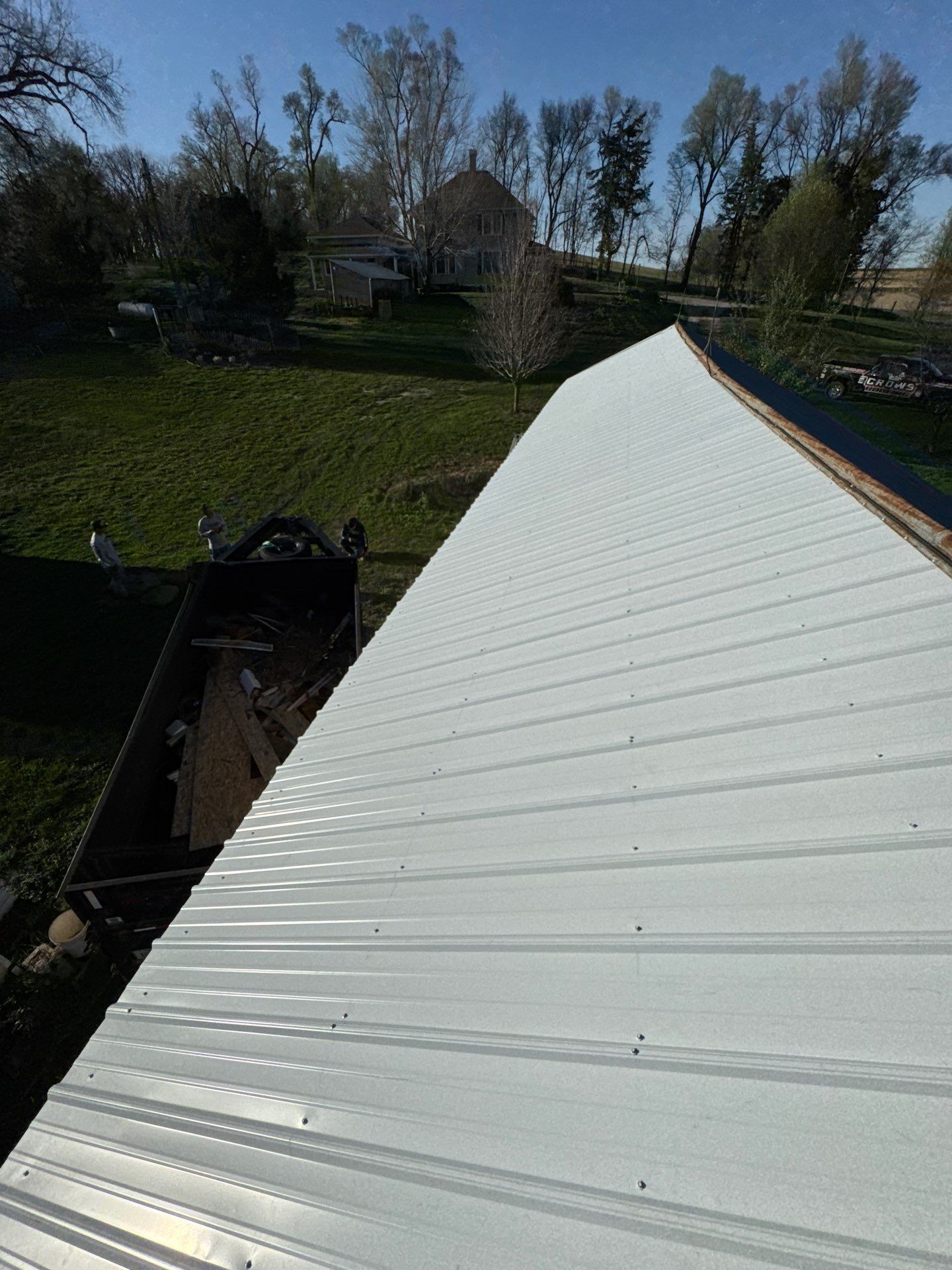 Ribbed Metal Roof Replacement on Outbuilding in Hooper, NE by Crows Roofing LLC