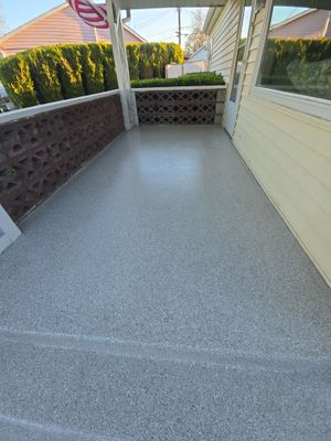 Limestone Hybrid Concrete Porch and Step Transformation in Richland