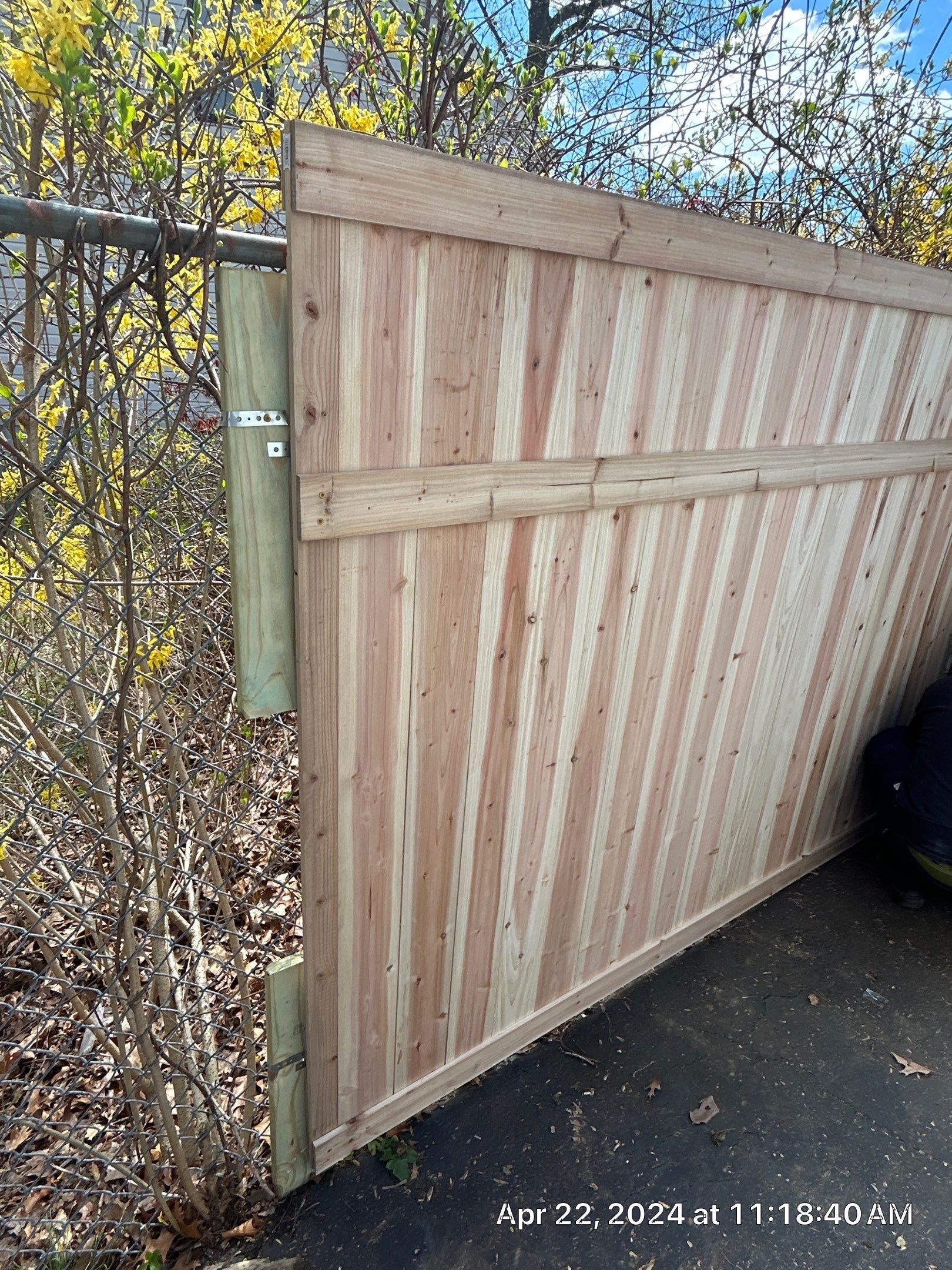 Fence Installation using Privacy Vinyl Fence by A Plus Exterior