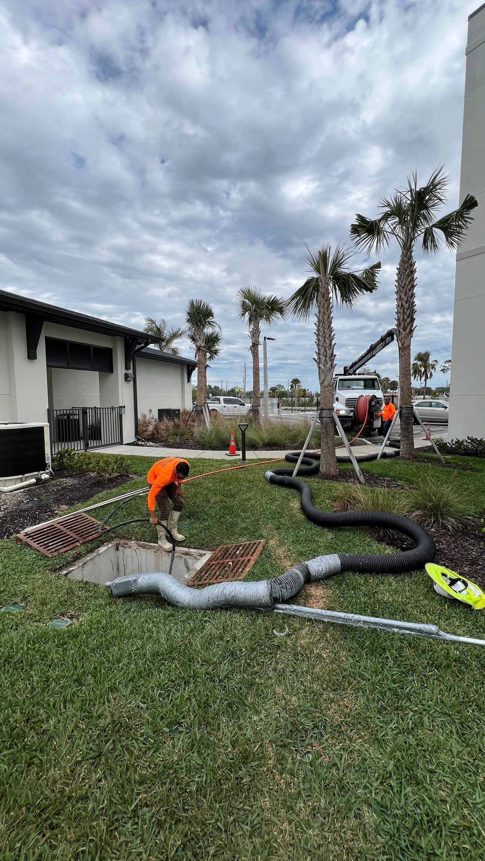 New Construction Apartment Complex Catch Basin Cleaning by APS Power & Water