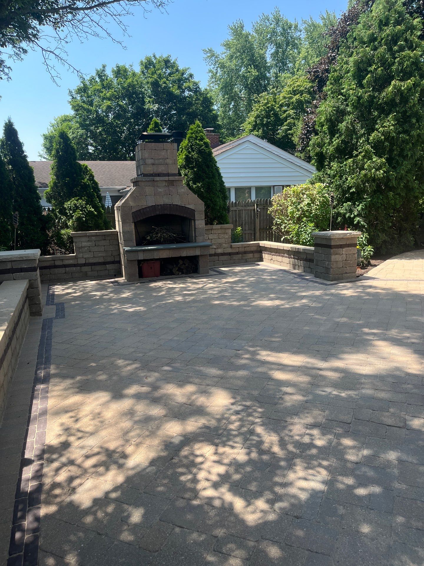 Brick paver clean, sand and seal.  using Polysweep polymeric sand by Northern Power Washing LLC.
