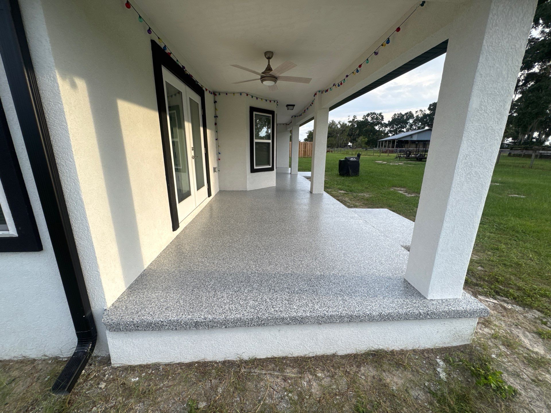 Porches Project in Brooker, FL in Slate Stone by Cross Creek Concrete Coatings