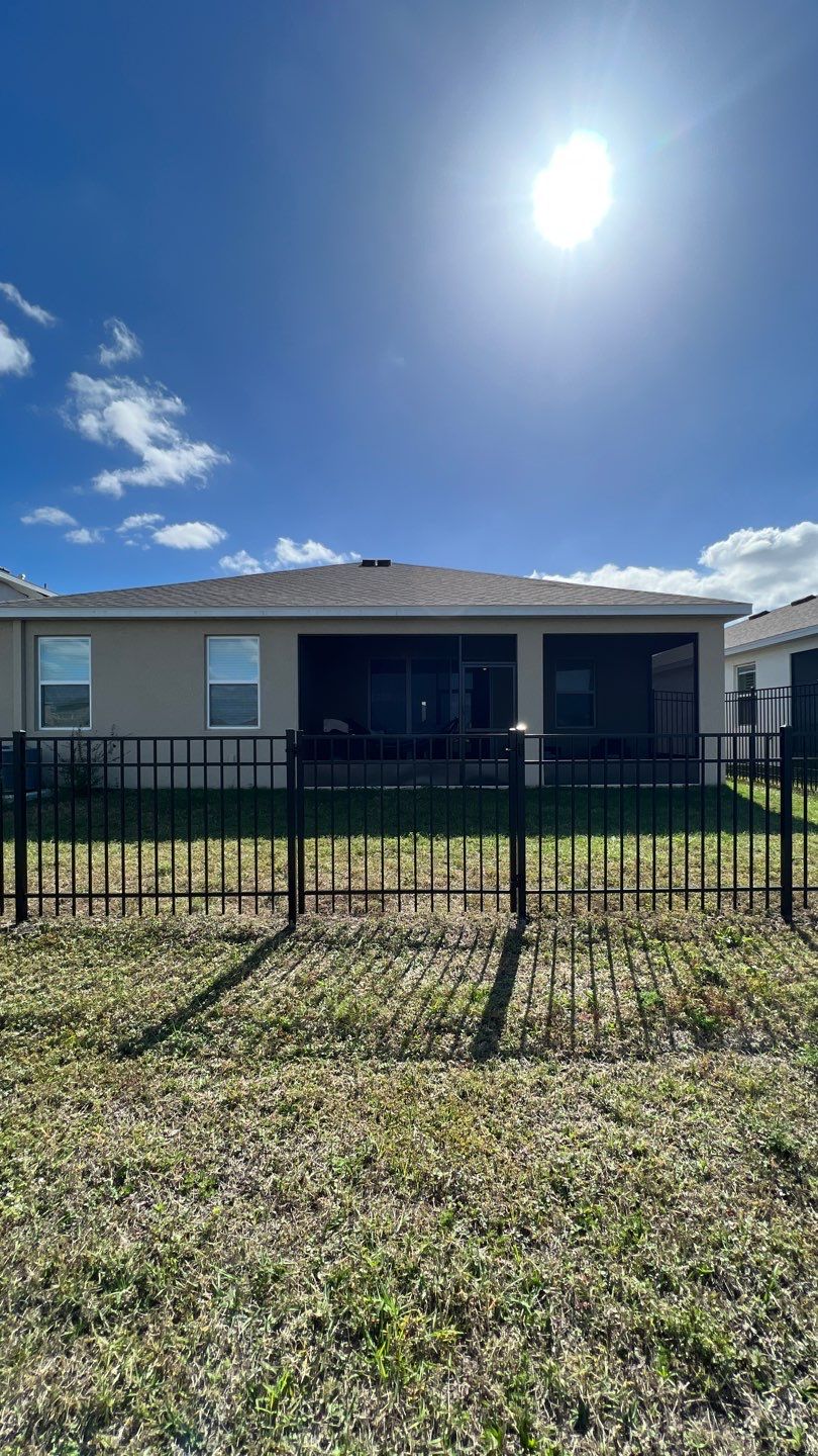 Aluminum Fence Installation using Black 3 Rail Aluminum Fence by Asap fence and gates, LLC