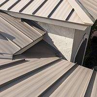 .032 Aluminum 1.5" Mechanical Seam Buckskin  by Total Roofing System The Metal Roof Experts