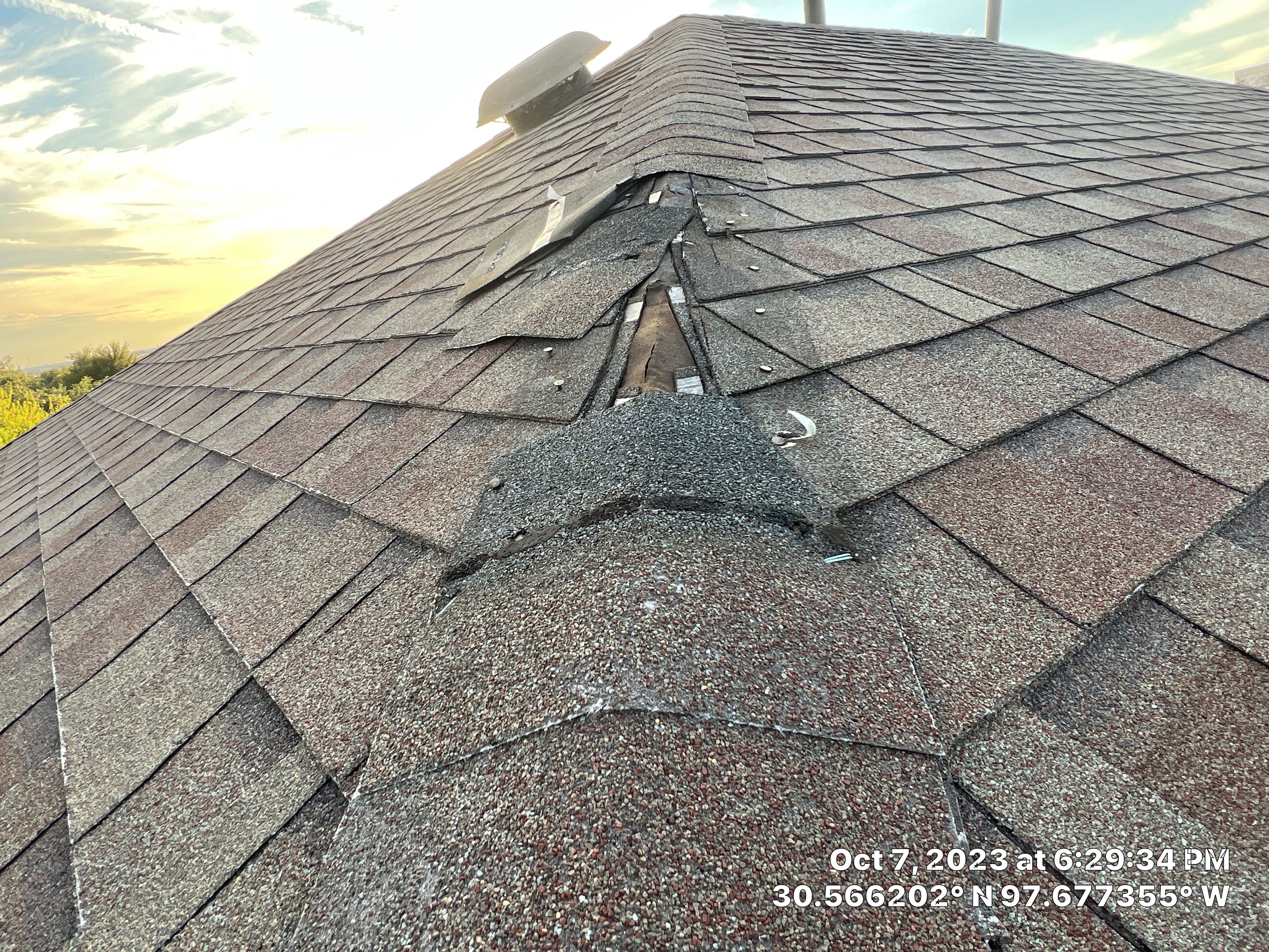 Architectural Shingle Roof Replacement and Storm Damage Restoration in Round Rock by Caliber Restoration LLC