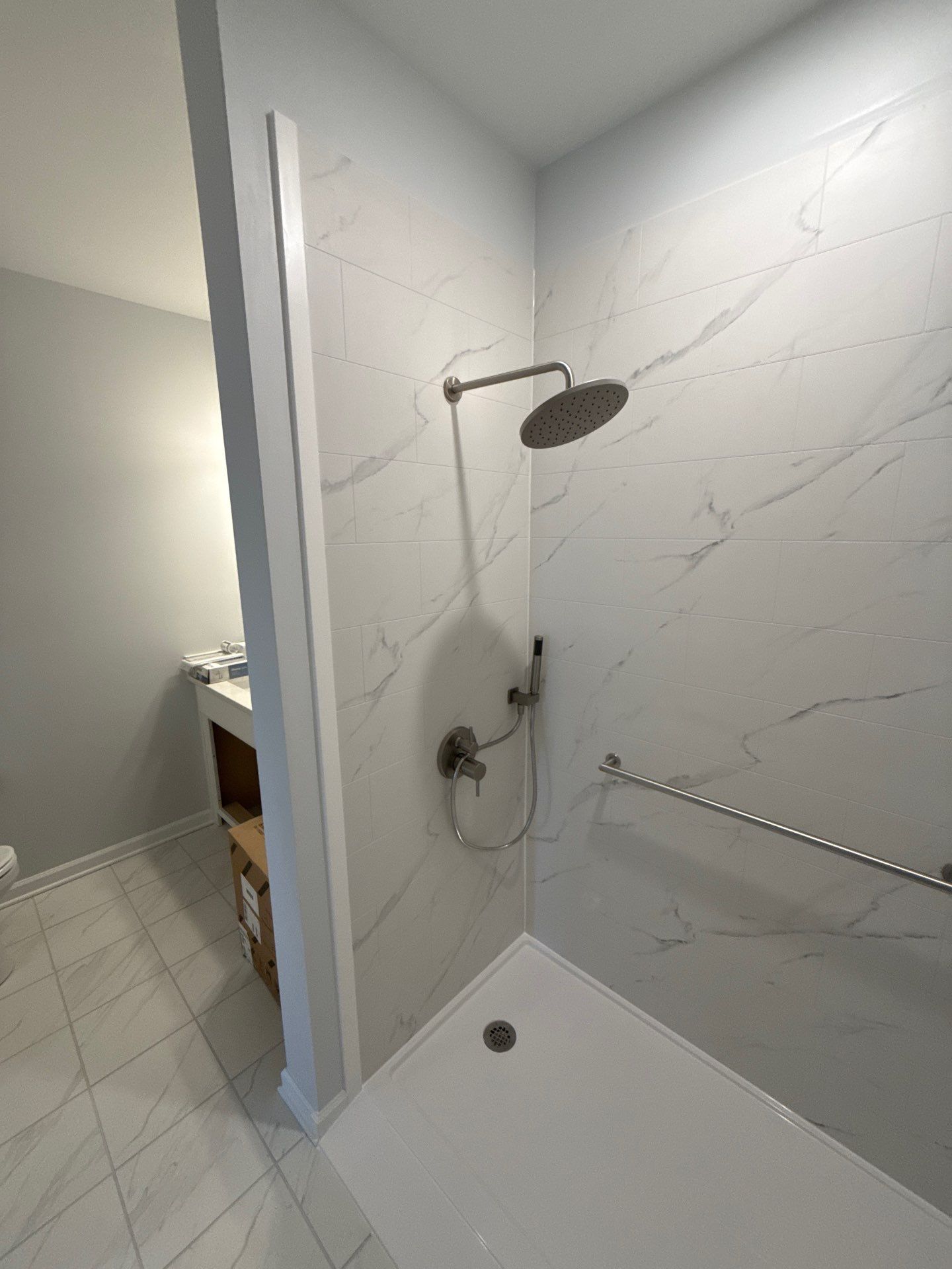 Tub To Shower Transformation in Malrborough, MA  by Yankee Home Improvement
