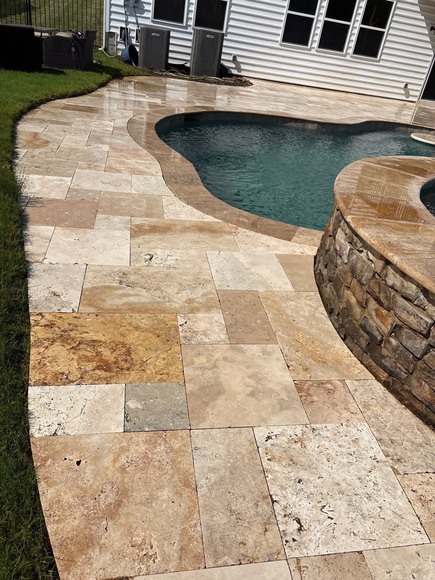 Wood Deck and Pool Pavers using Wood and Concrete Sealant  by DuraSeal