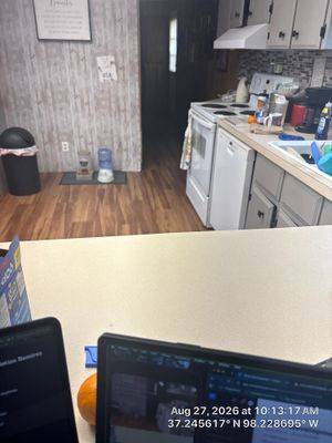 Kitchen Remodel Featuring Gray Cabinetry and Wood-Look Flooring
