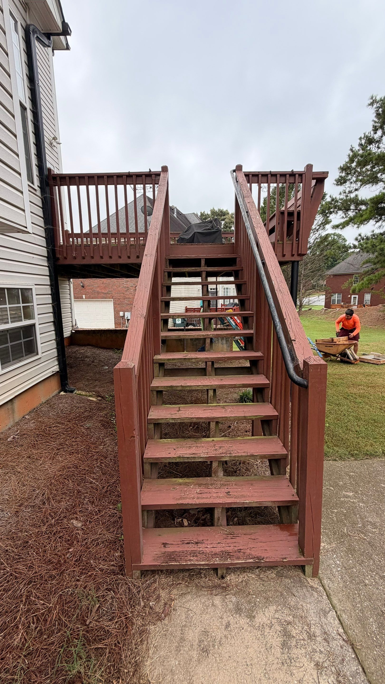 Elevated Pressure-Treated Deck and Staircase Rebuild in Douglasville by Swift Home Renovations