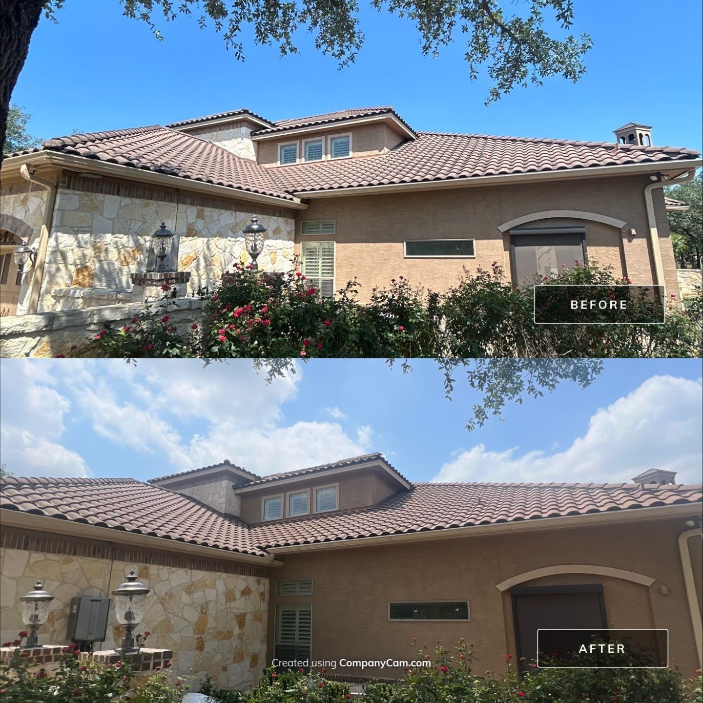Tile Roof Washing Project in Garden Ridge by Bright Choice