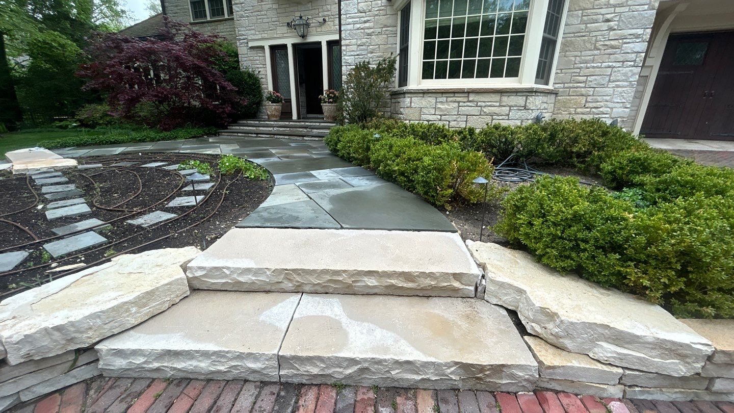 Winnetka, IL bluestone patio cleaning by Northern Power Washing LLC.