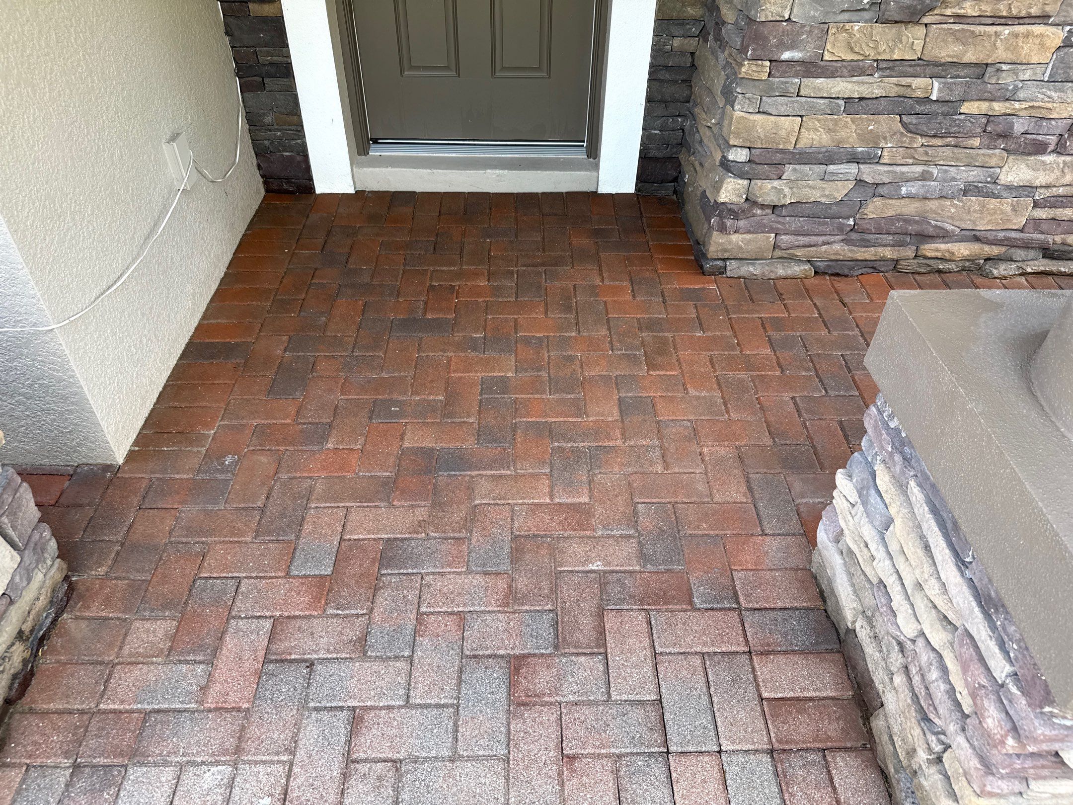 3-Car Paver Driveway & Entryway Cleaning | Oakleaf Hammock Community, Ellenton, FL by Sunshine AquaWash