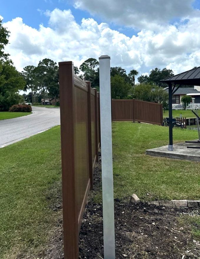 Vinyl Privacy Fence using 6Ft Professional Grade Mocha Walnut Privacy Fence by Asap fence and gates, LLC