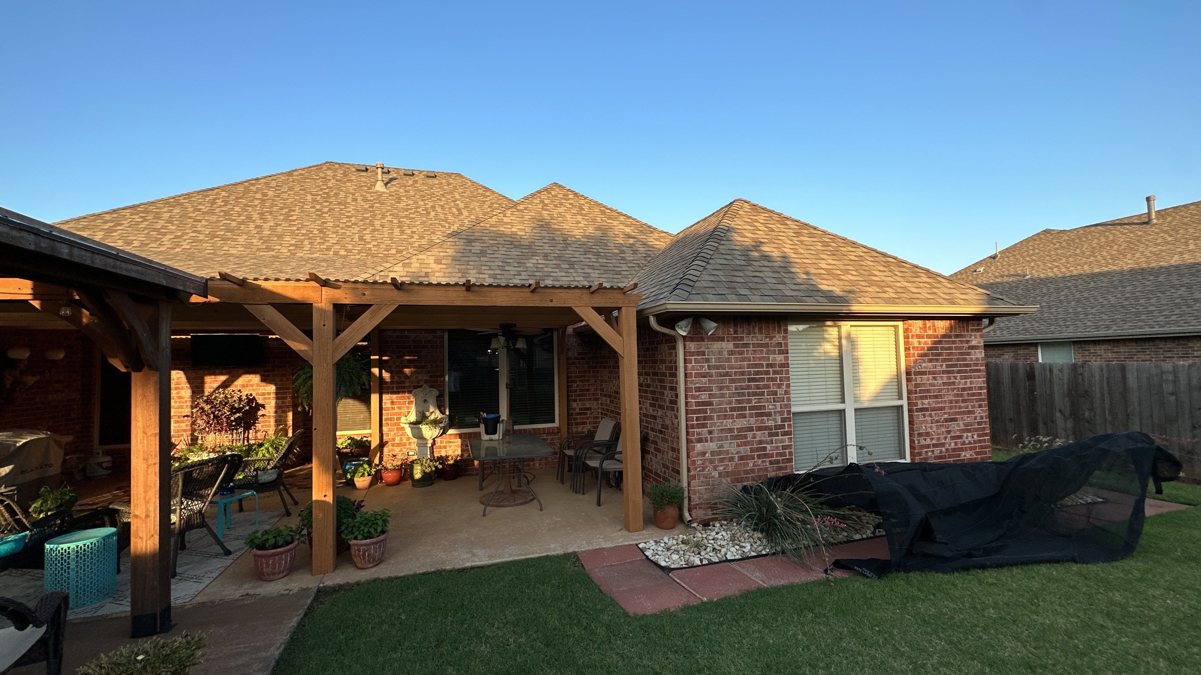 Reroof using GAF HDZ - Weathered Wood by Castillo Roofing