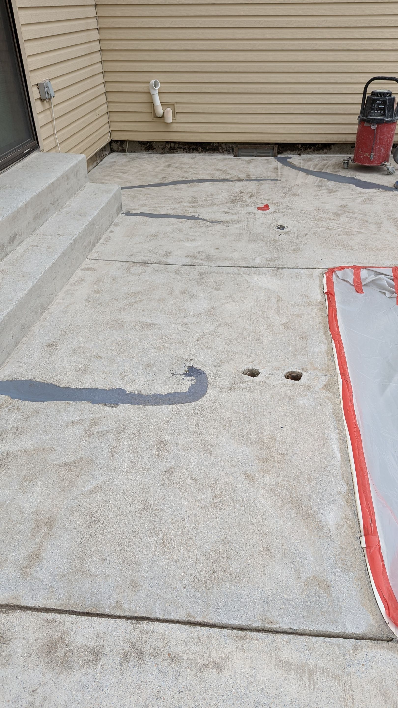 Garage Transformation using Domino for Garage and Pecan for Pool Deck by Croc Coatings, LLC