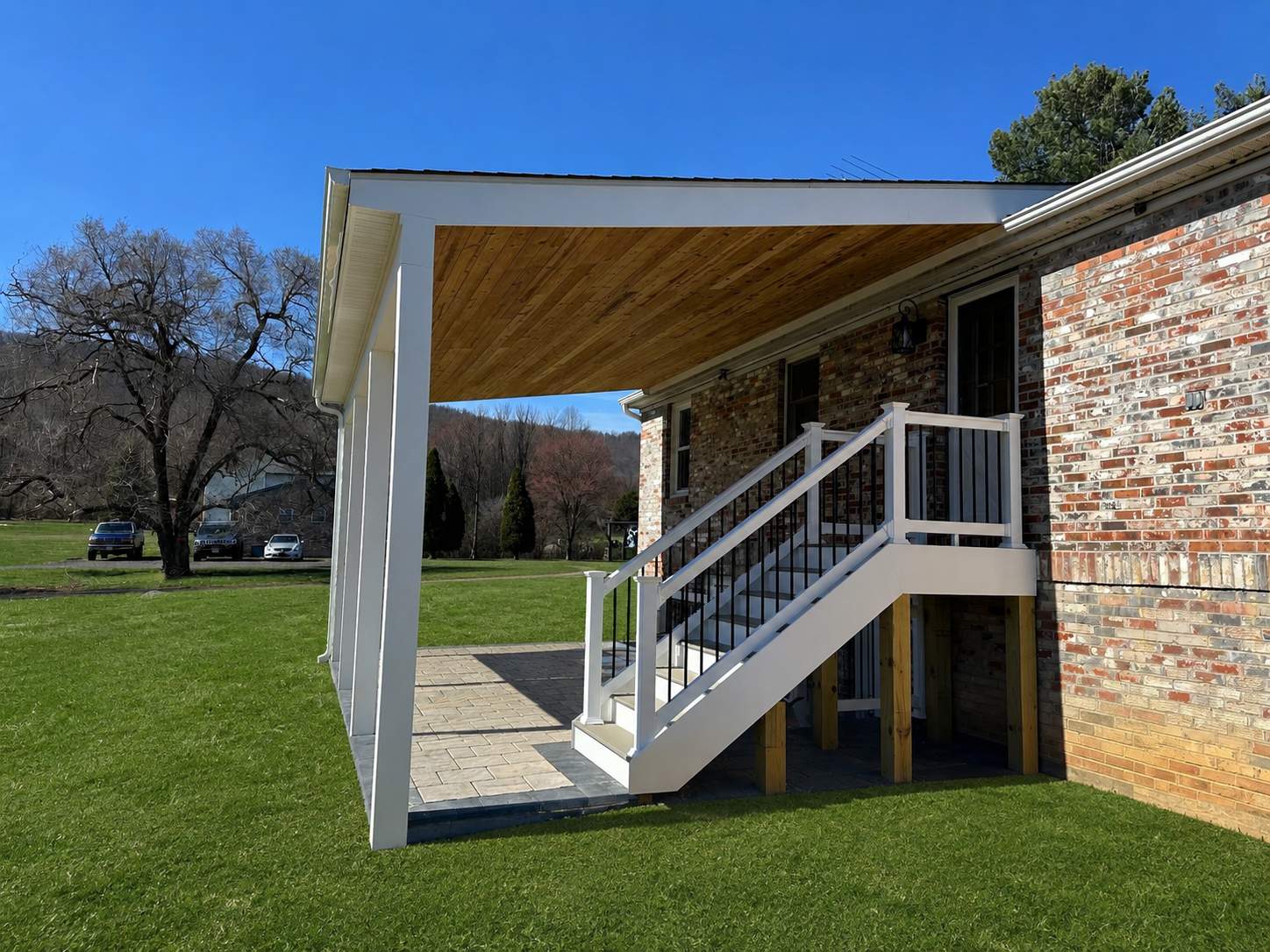 Covered Landing & Paver Patio in Lovettsville, VA by Sunburst Construction Inc