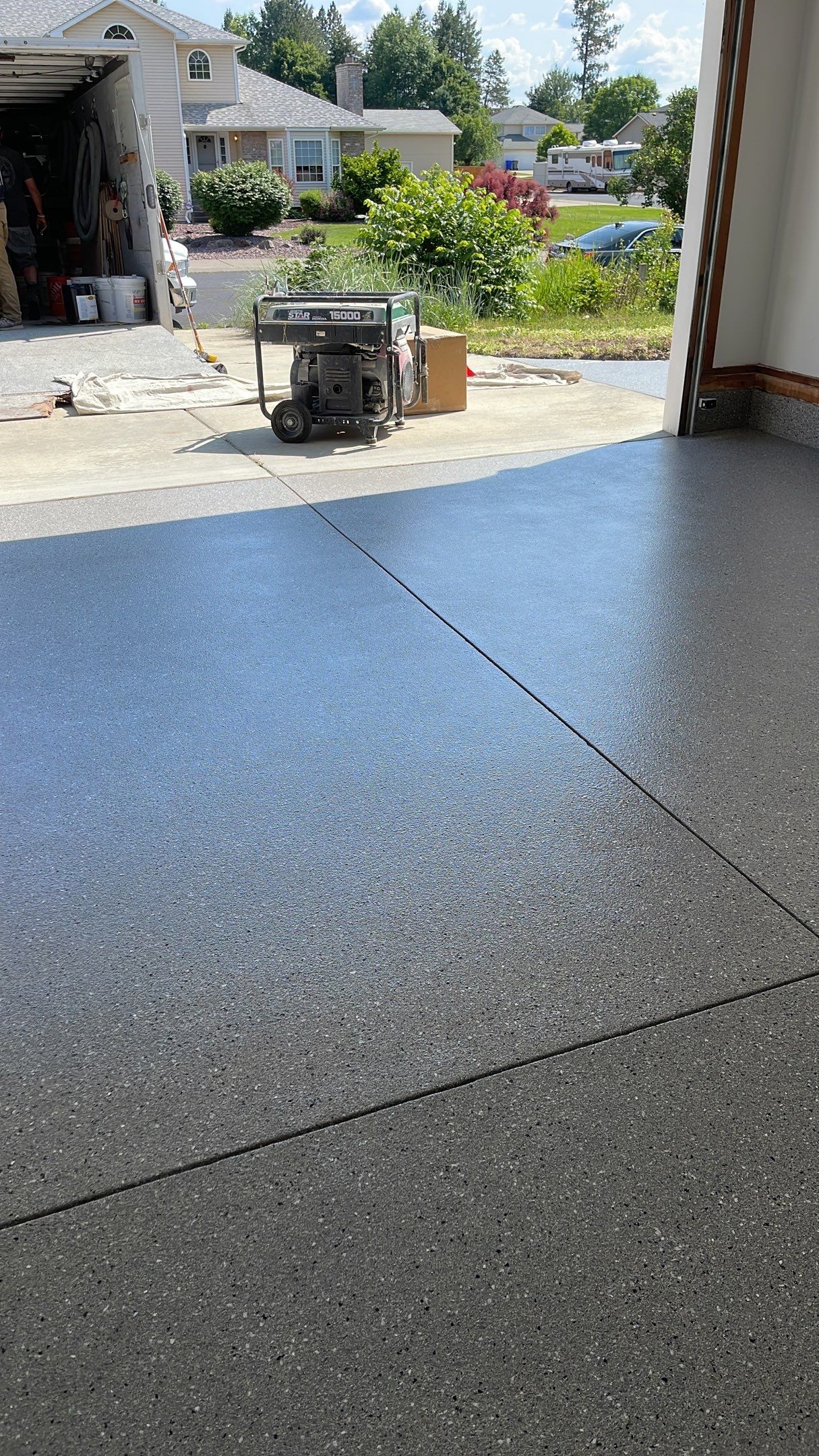 Garage, Walkway and Shop Transformation using Shale Hybrid by Croc Coatings, LLC