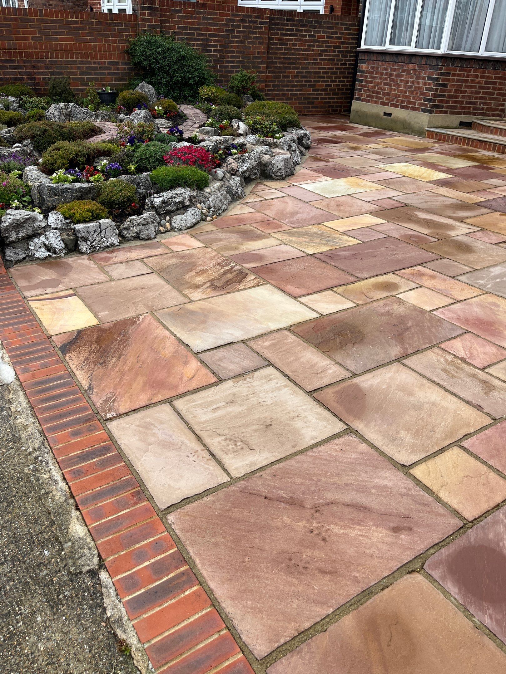 Driveway and Rockery clean using honda 21 ltr/min by Ges Exterior Cleaning ltd