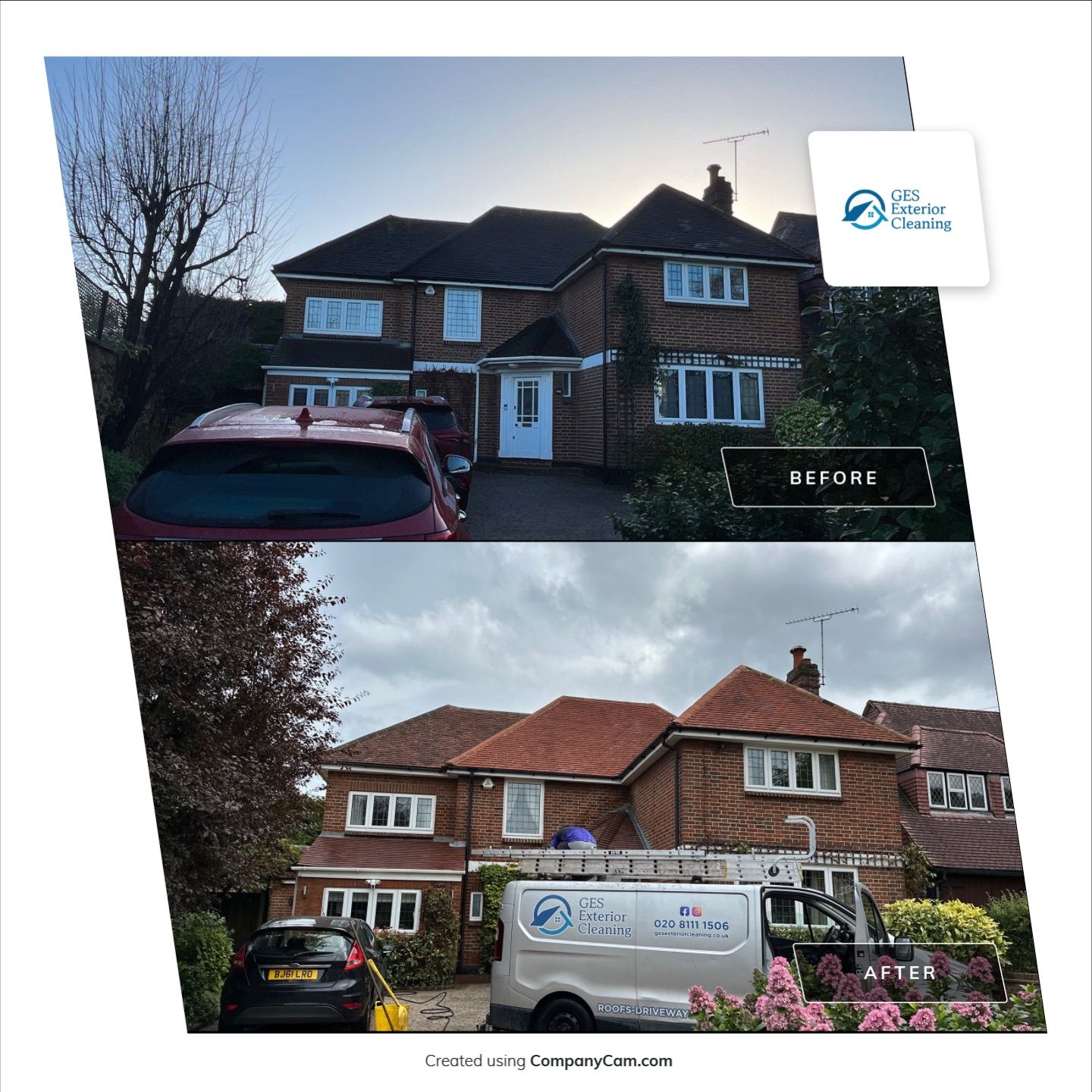 Roof Clean  - Moss Removal - Gutter Clean using Honda 15lpm Low Pressure Washing Machine by Ges Exterior Cleaning ltd