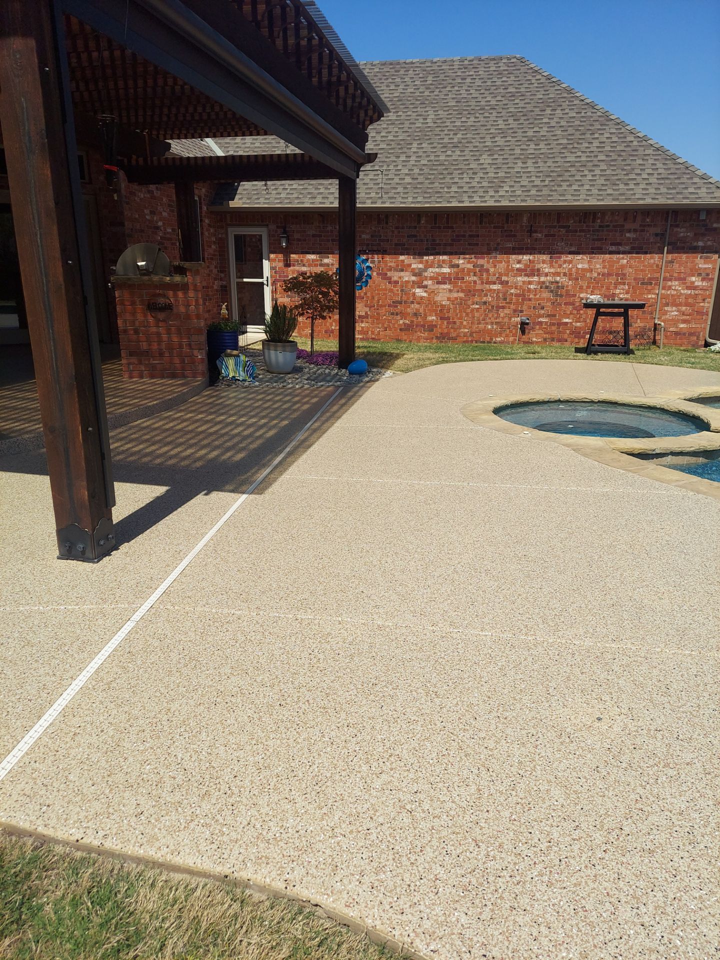 Patio & Pool Deck Coating using Pecan by Copperhead Coatings
