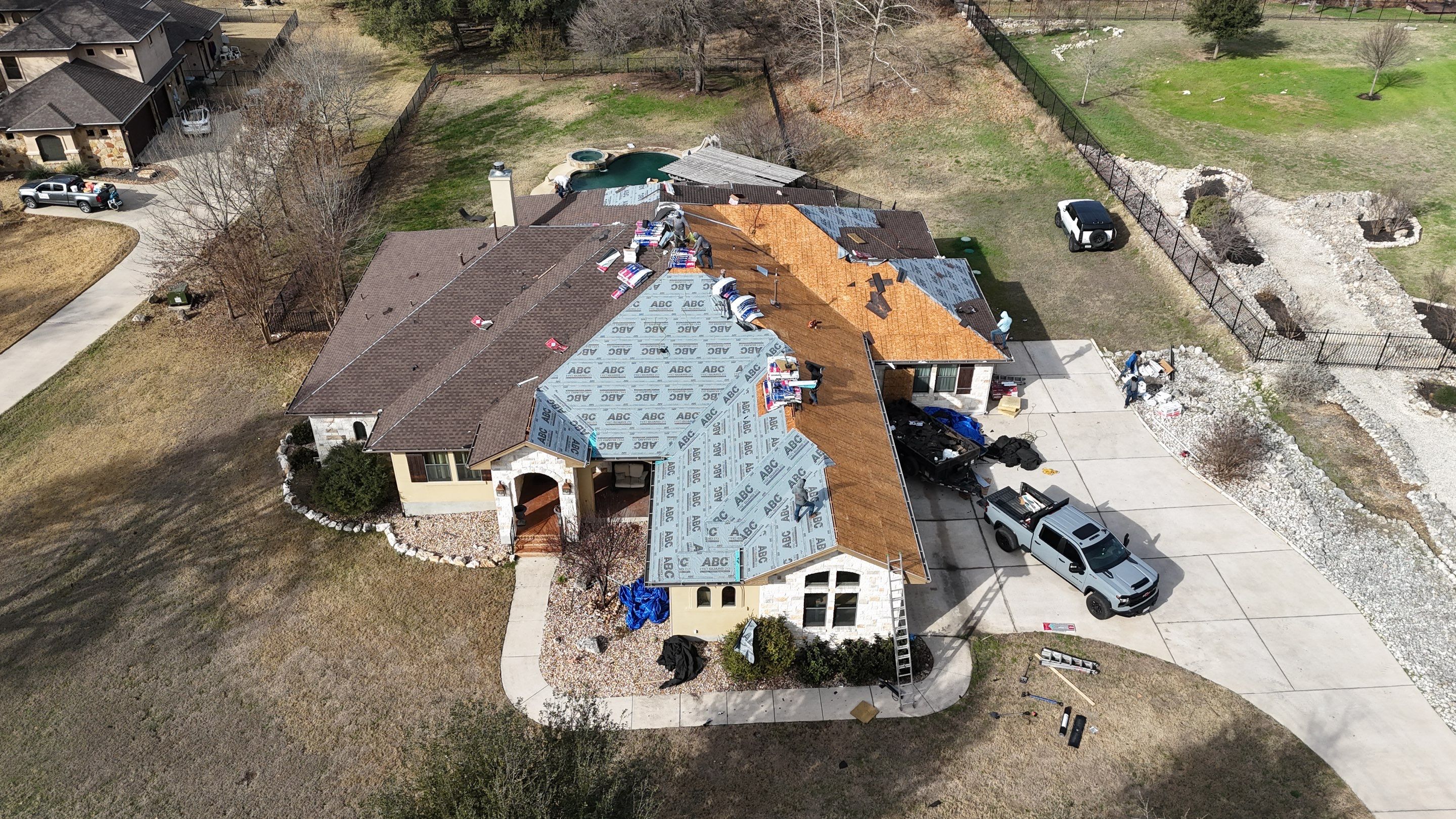 Residential Roof Replacement using GAF - HDZ - Barkwood by Action Exteriors Austin