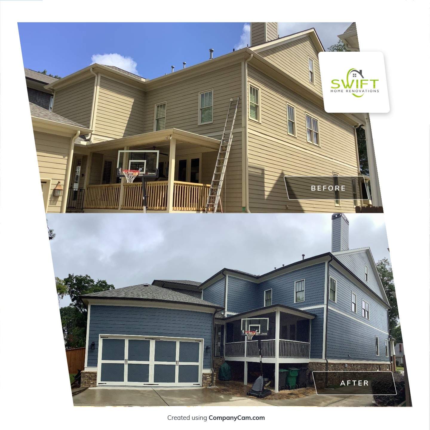 Full Exterior Residential Painting Transformation in Smyrna by Swift Home Renovations