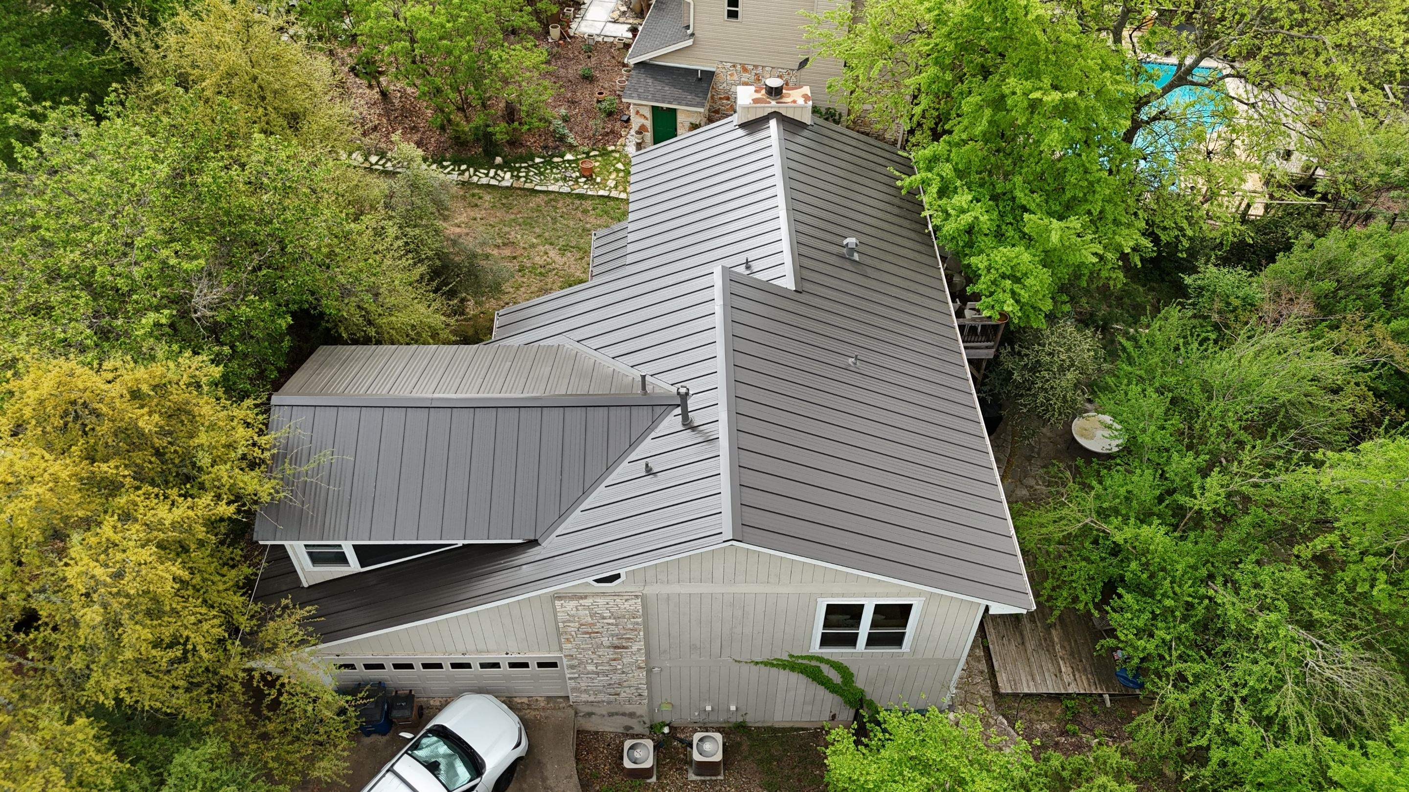 Dark Bronze - L&A Standing Seam with Striations by RoofsOnly.com