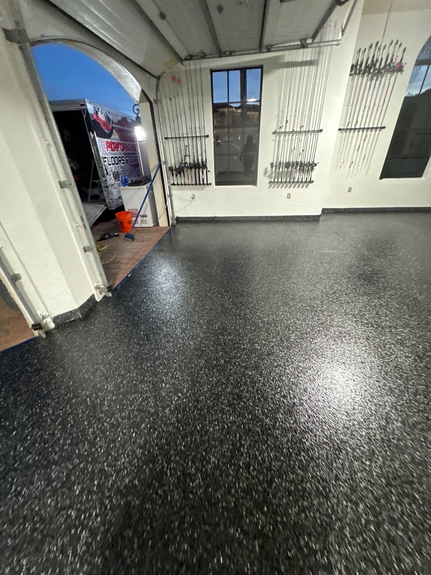Carbon Flake Garage Floor Coating by Performance Floors & Coating